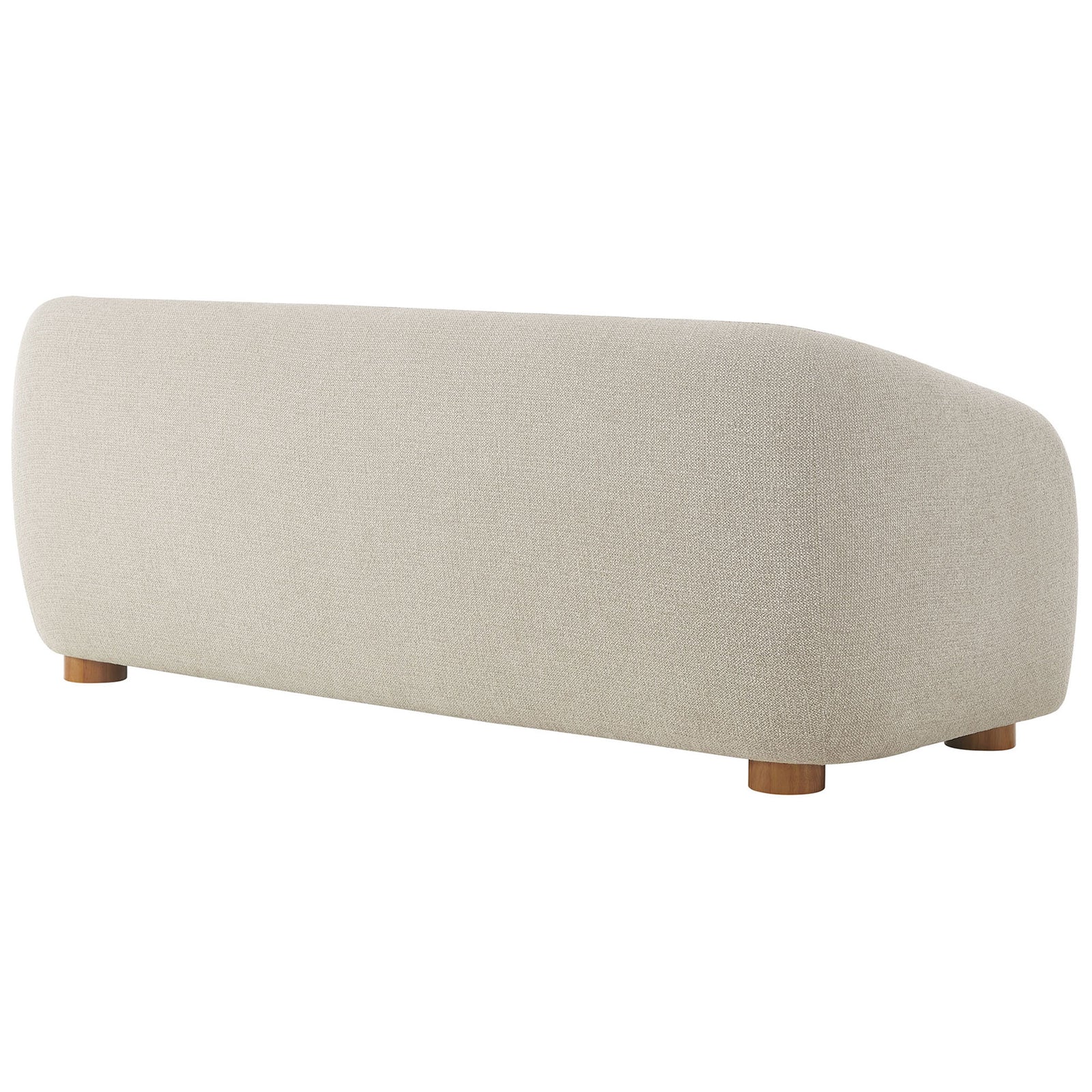 Smooth wraparound back of the dove gray chenille sofa with softly rounded silhouette || EEI-7217-DOV || back_angle_studio