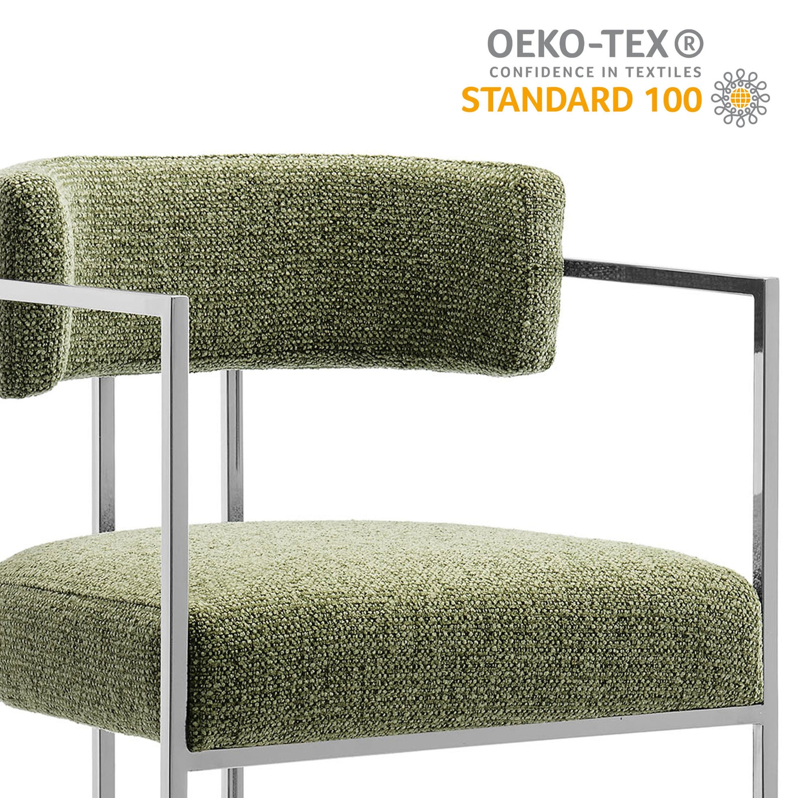 OEKO-TEX Standard 100 certified upholstery ensures trusted materials for everyday seating || EEI-7227-SLV-LEA || callout_studio
