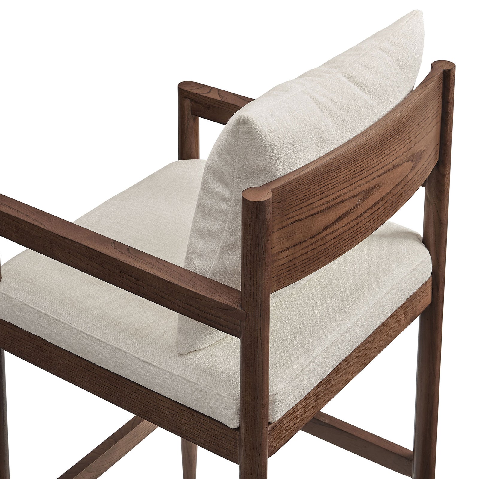 Crisp slub-weave fabric and smooth elm wood detail bring texture and warmth to the seat and back || EEI-7245-SAL || detail_studio