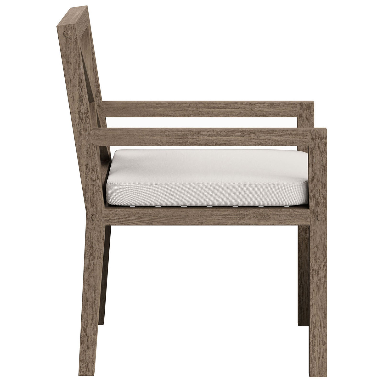 Slim arms and straight legs underline the chair's modern silhouette and inviting white seat cushion. || EEI-7253-WGR-WHI || side_studio