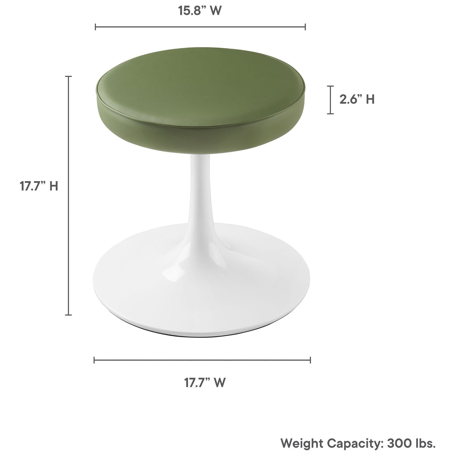 Lipton Vegan Leather Round Stool Leaf