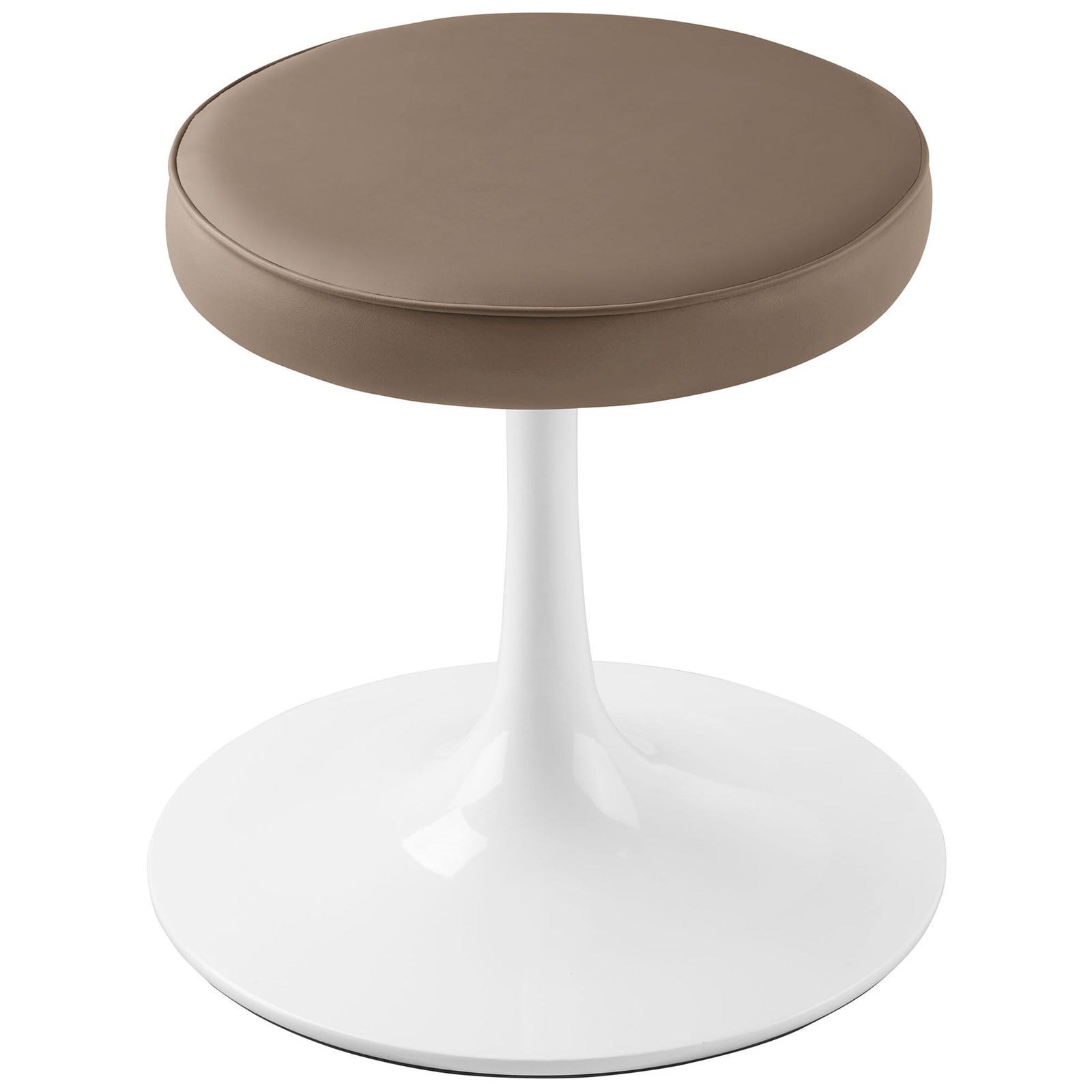 Lipton Vegan Leather Round Stool Mushroom Brown