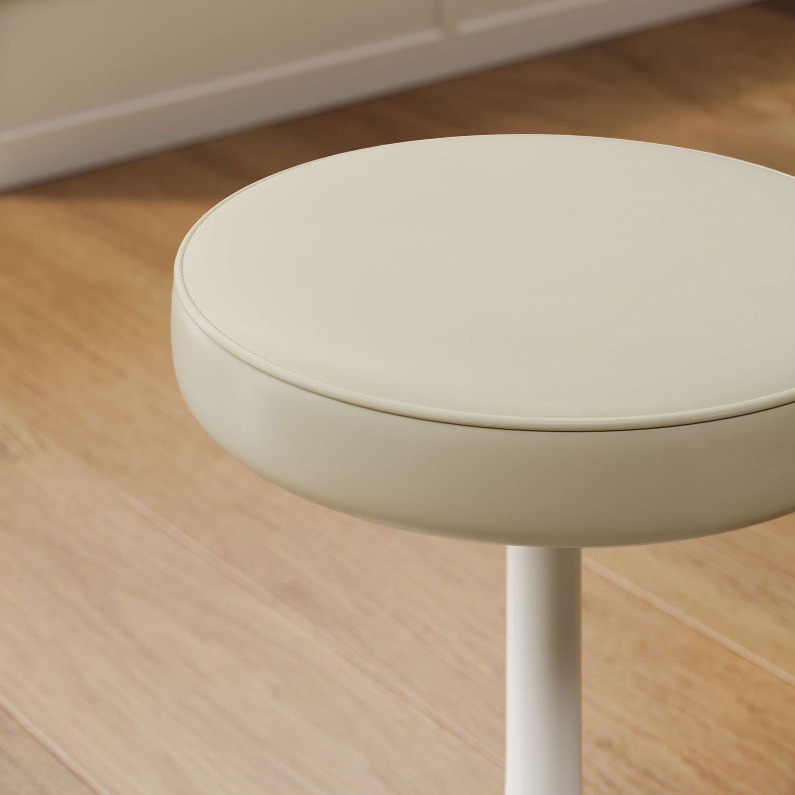 Lipton Vegan Leather Round Stool Stone