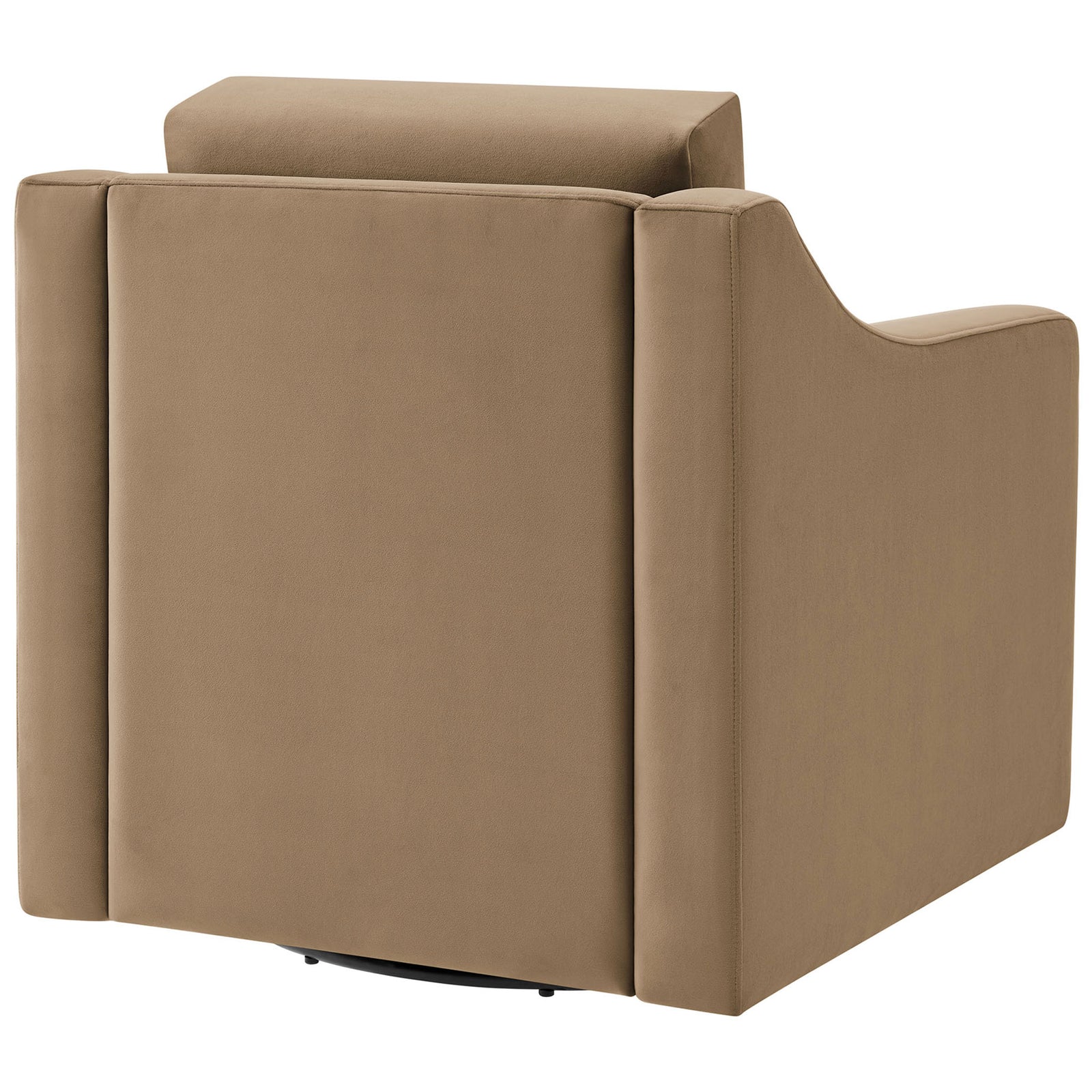 Streamlined back and base keep the look clean with a low, concealed swivel || EEI-7282-TAU || back_angle_studio