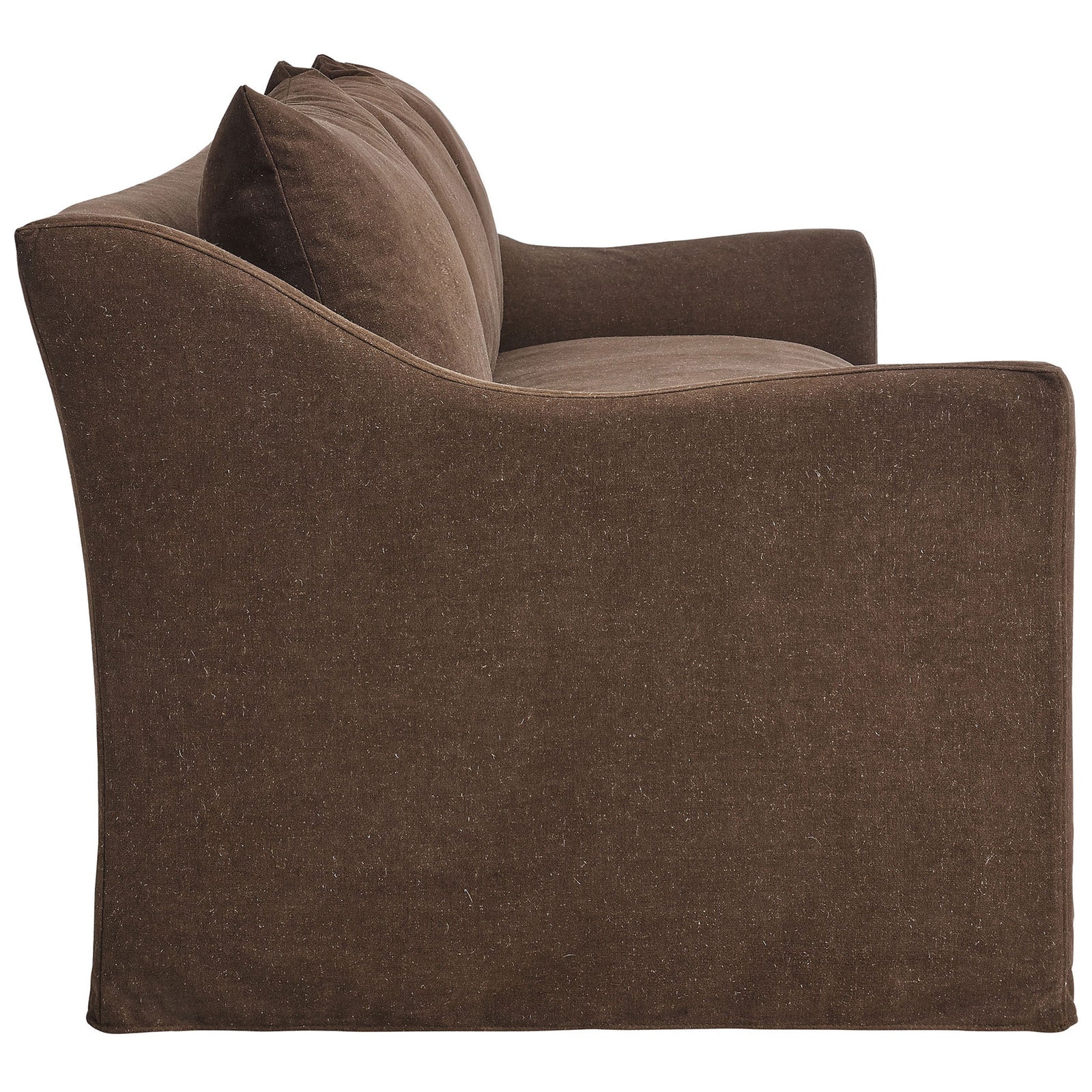 Somerset sofa side profile showing supportive back cushions and softly rounded, slope-arm silhouette || EEI-7310-COA || side_studio