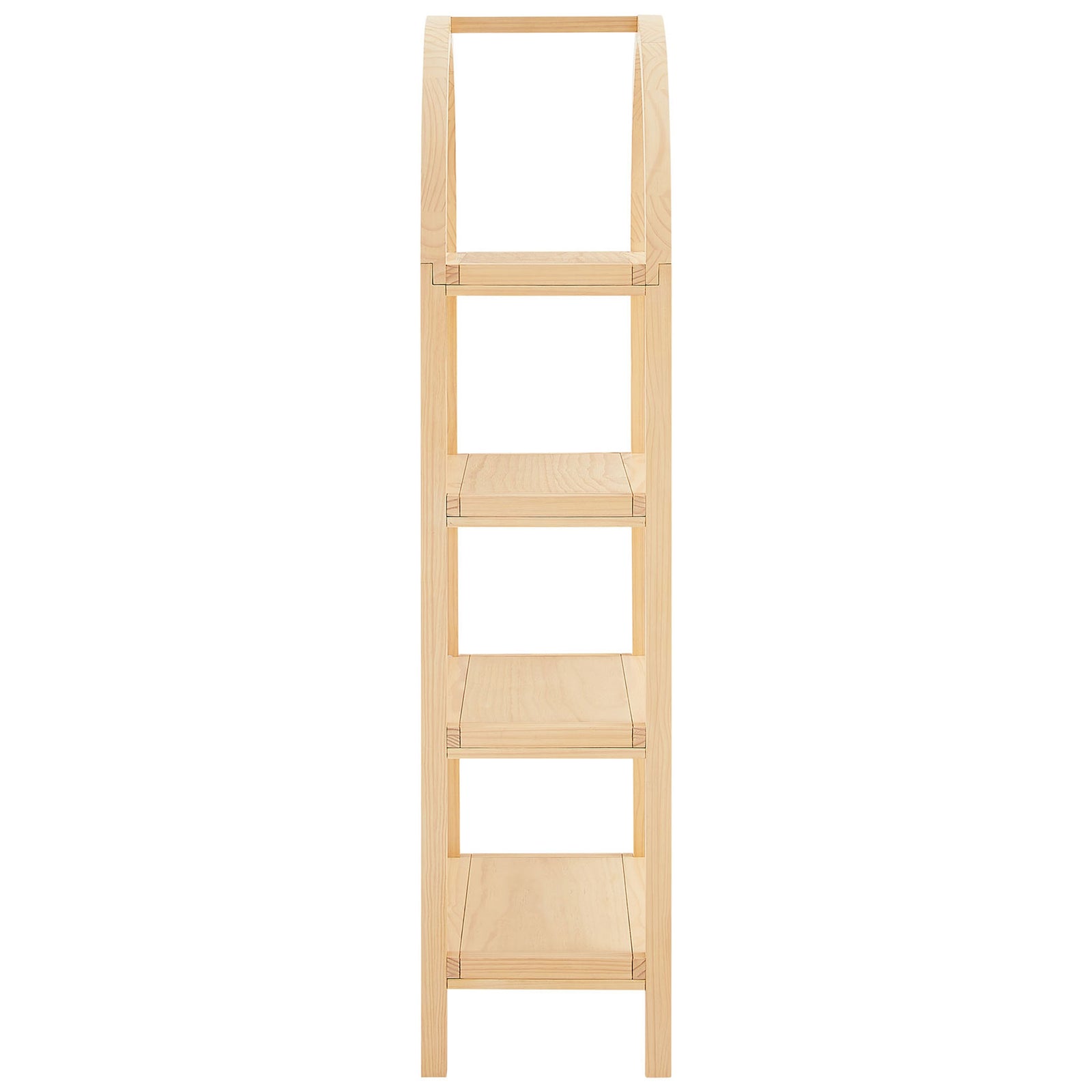 Slim profile and arching frame fit modern spaces while sturdy pine construction adds lasting support || EEI-7317-NAT || side_studio