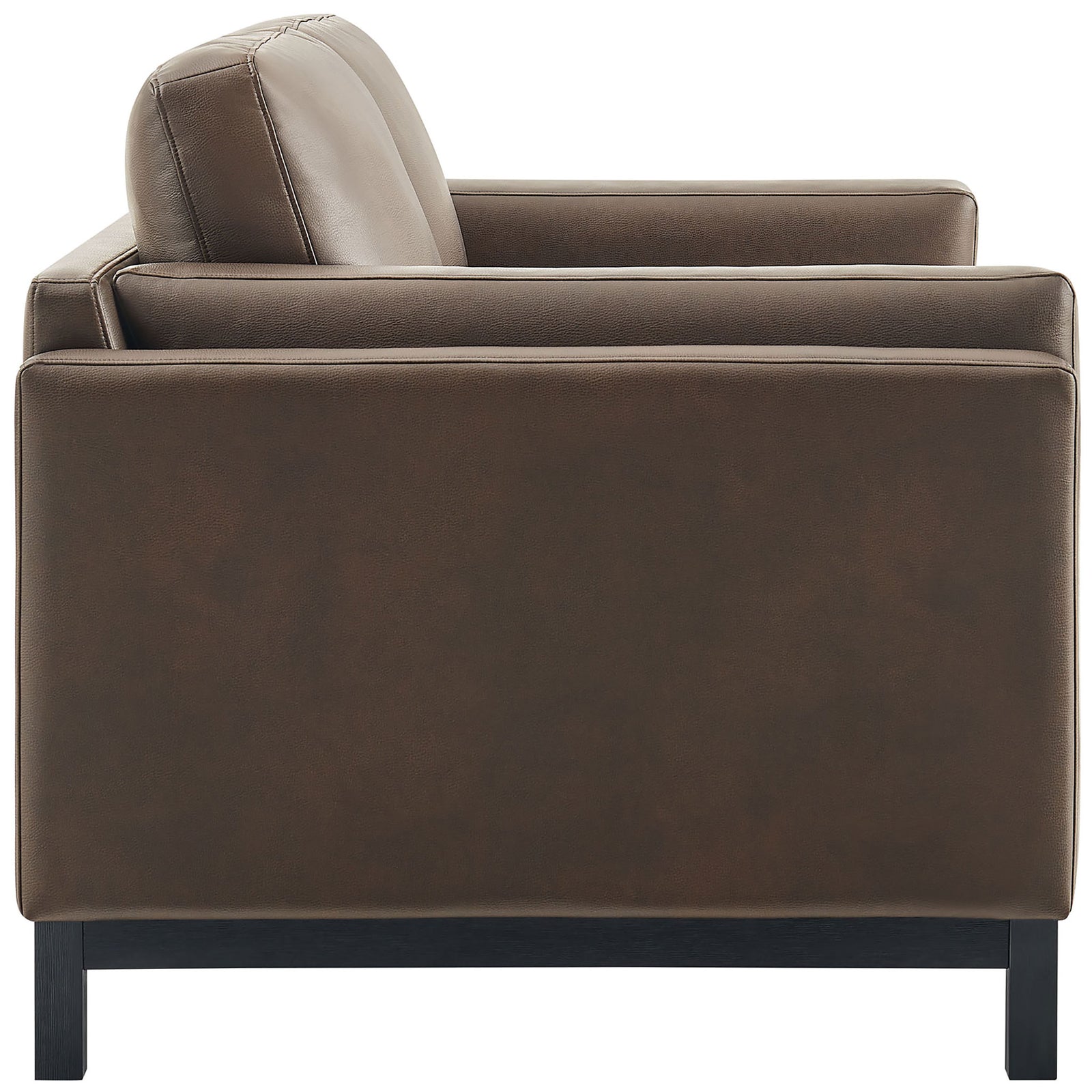 Espresso loveseat with thick track arms and tailored sides for a structured, modern silhouette || EEI-7336-ESP || side_studio