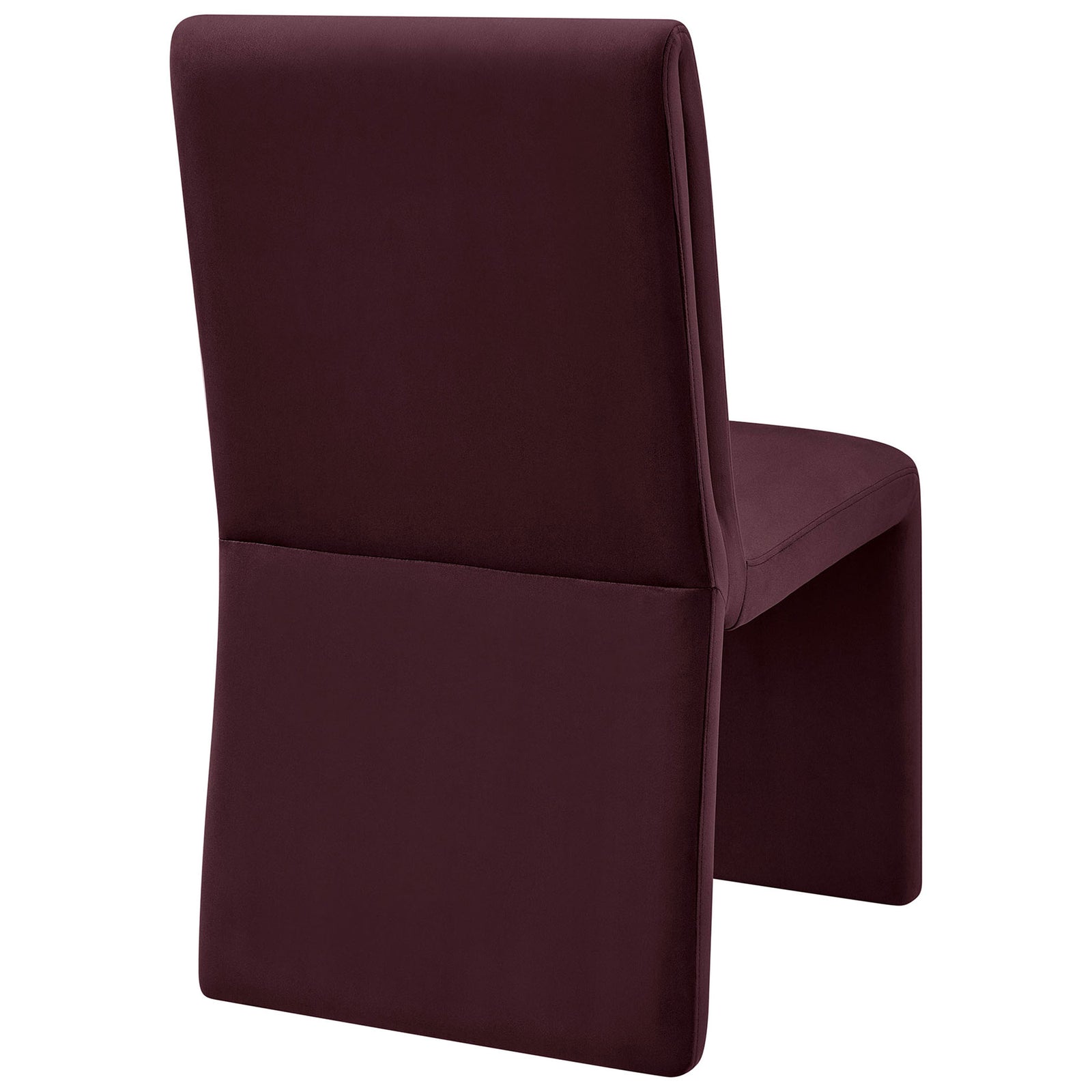 Emory dining chair with fully upholstered backrest and smooth waterfall base for a tailored look || EEI-7384-MUL || back_studio