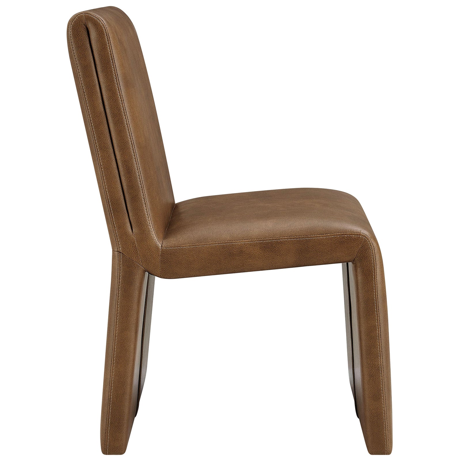 Canyon vegan leather dining chair with slim profile, generous seat depth, and clean modern lines || EEI-7385-CYN || side_studio
