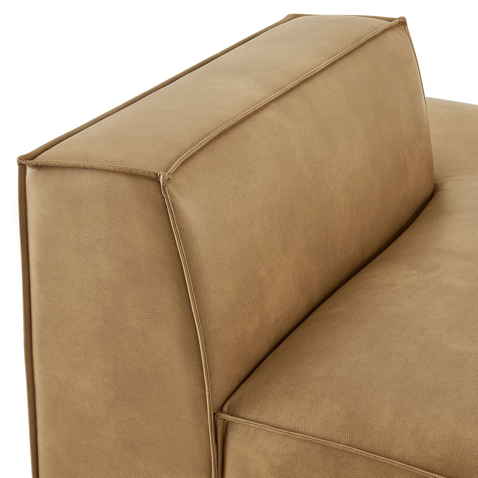 French piping and smooth vegan leather grain in the rich toast color || EEI-7389-TST || detail_studio