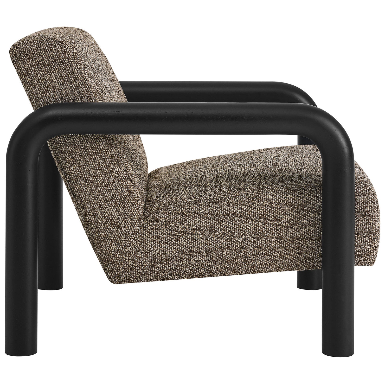 Low-slung profile with plush seat and smooth rounded wood arms in a bold black finish || EEI-7391-ETH-BLK || side_studio