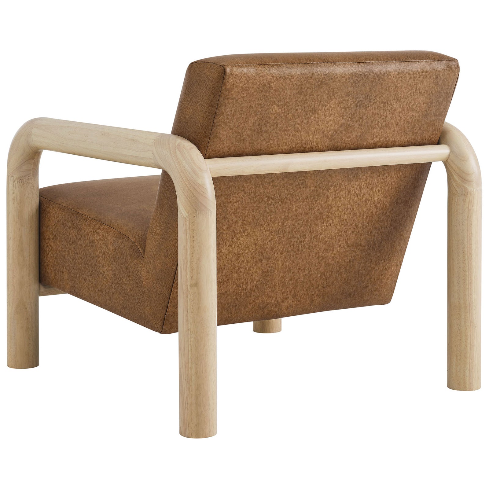 Tapered backrest and smooth wood grain highlight the chair's flowing modern silhouette || EEI-7392-CYN-OAK || back_angle_studio