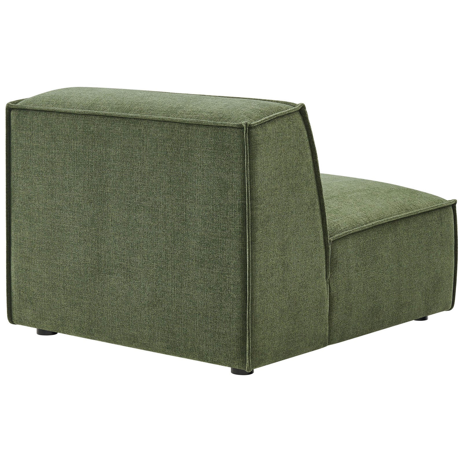 Structured backrest with tailored French piping and smooth, spill-resistant fabric in foliage green || EEI-7395-FOL || back_angle_studio