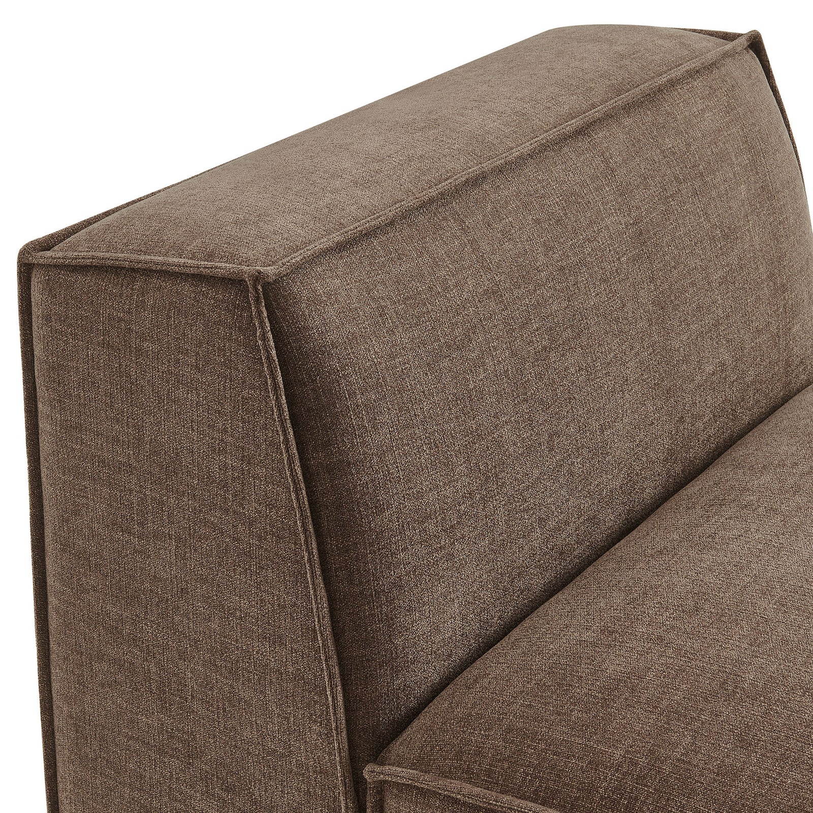 Tailored French piping and woven mocha performance fabric create a refined, durable finish. || EEI-7395-MOC || detail_studio