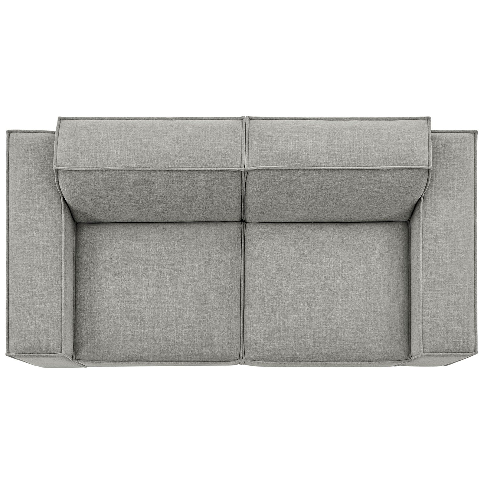 Pewter Restore modular loveseat highlighting extra-wide arms and spacious dual seats || EEI-7403-PEW || top_studio
