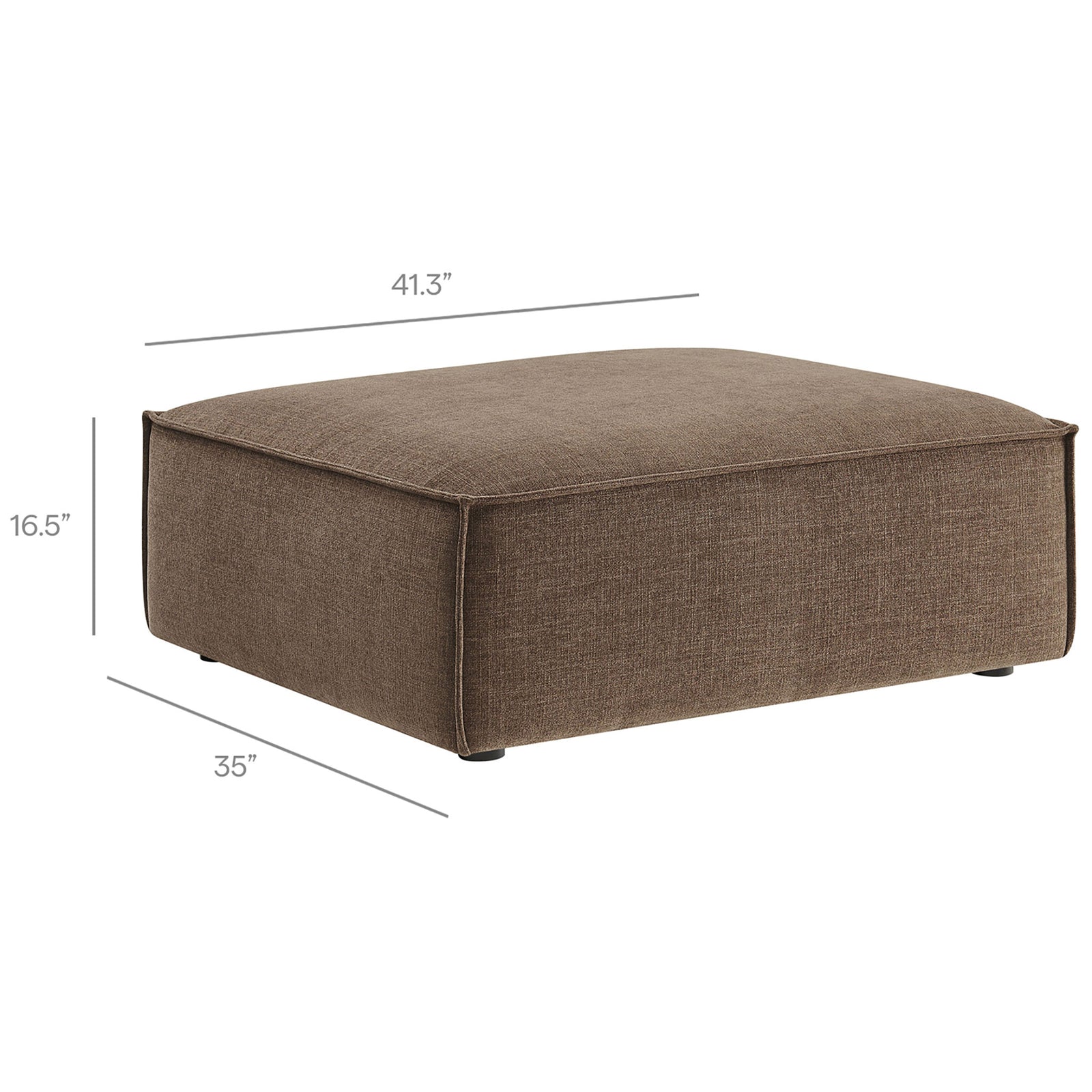 Measurements of the ottoman module for the Restore mocha modular sectional sofa || EEI-7417-MOC || dimension_studio