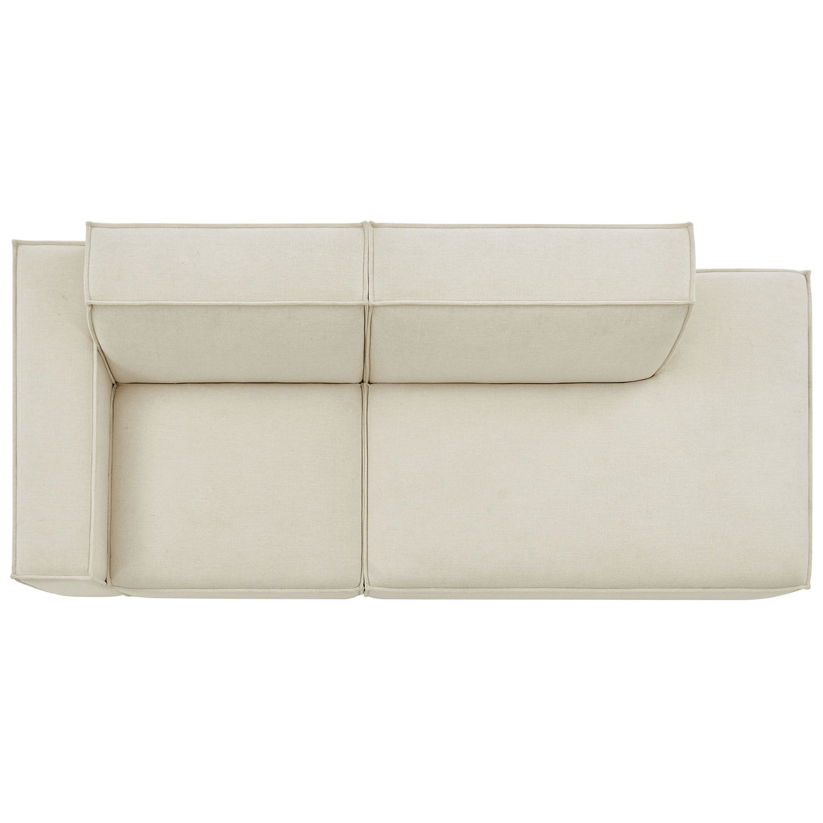 Two-piece modular loveseat with generous chaise and deep seat cushions for sprawling comfort || EEI-7425-ECR || top_studio