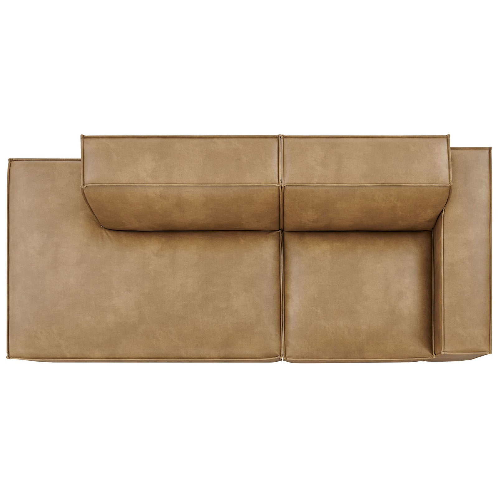 Modular loveseat emphasizing the expansive chaise and low, streamlined profile. || EEI-7428-TST || top_studio