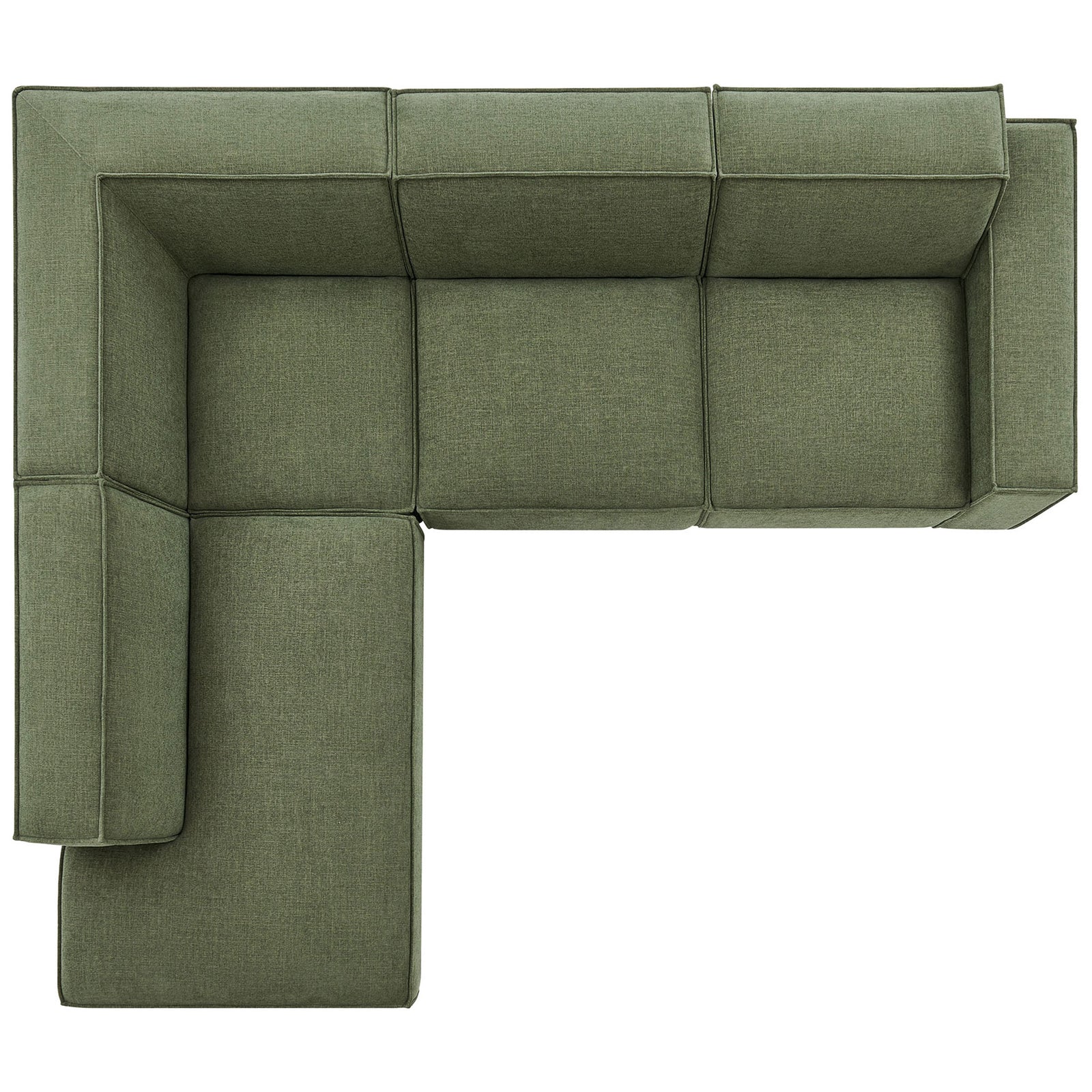 Restore foliage green modular L-shaped sofa layout with generous seating and clean tailored lines || EEI-7431-FOL || top_studio