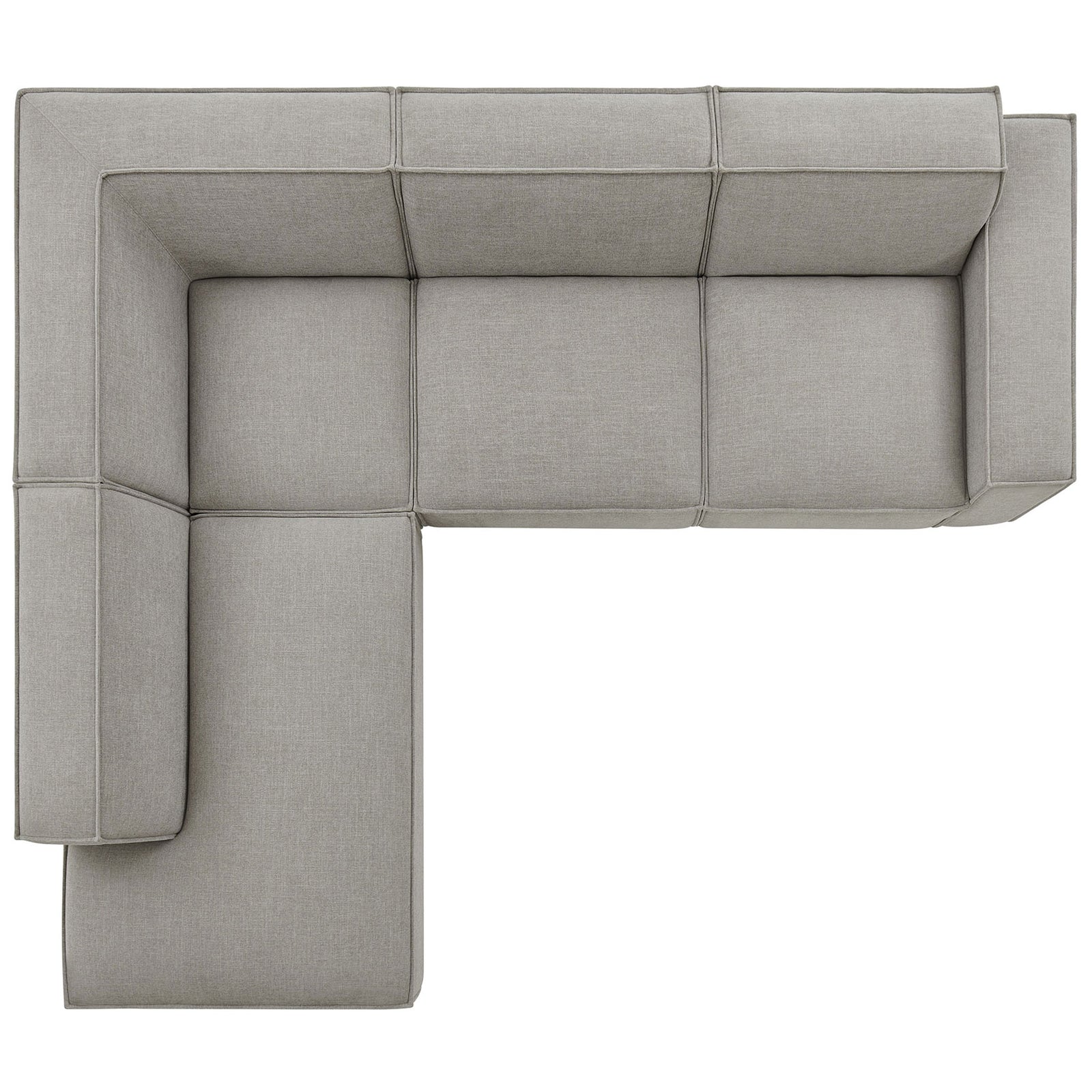 Configurable four-piece L-shaped sofa layout highlighting balanced proportions and wide seating surfaces || EEI-7431-PEW || top_studio