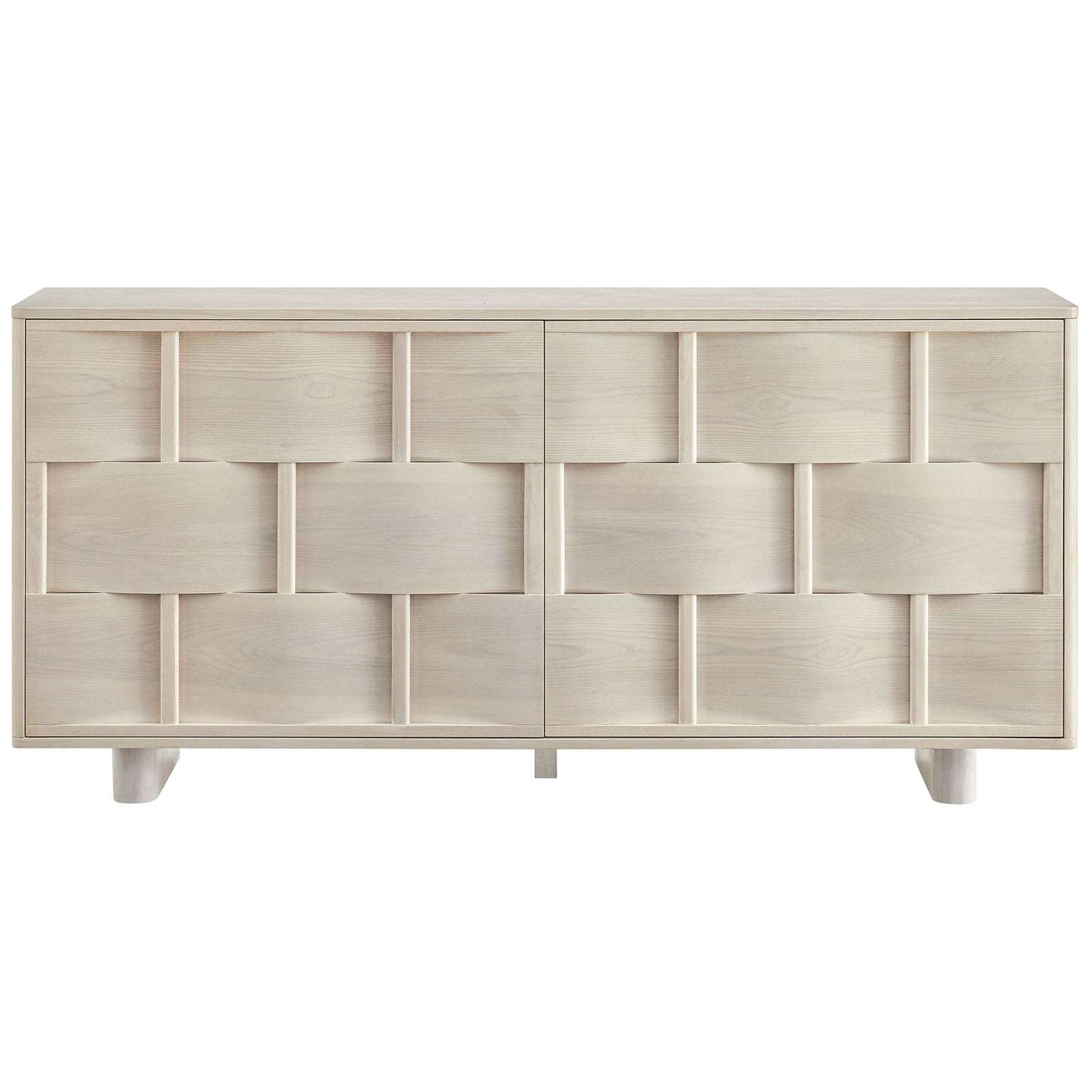 White-wash woven-front buffet cabinet with two concealed doors and clean modern lines || EEI-7452-WWA || front_studio