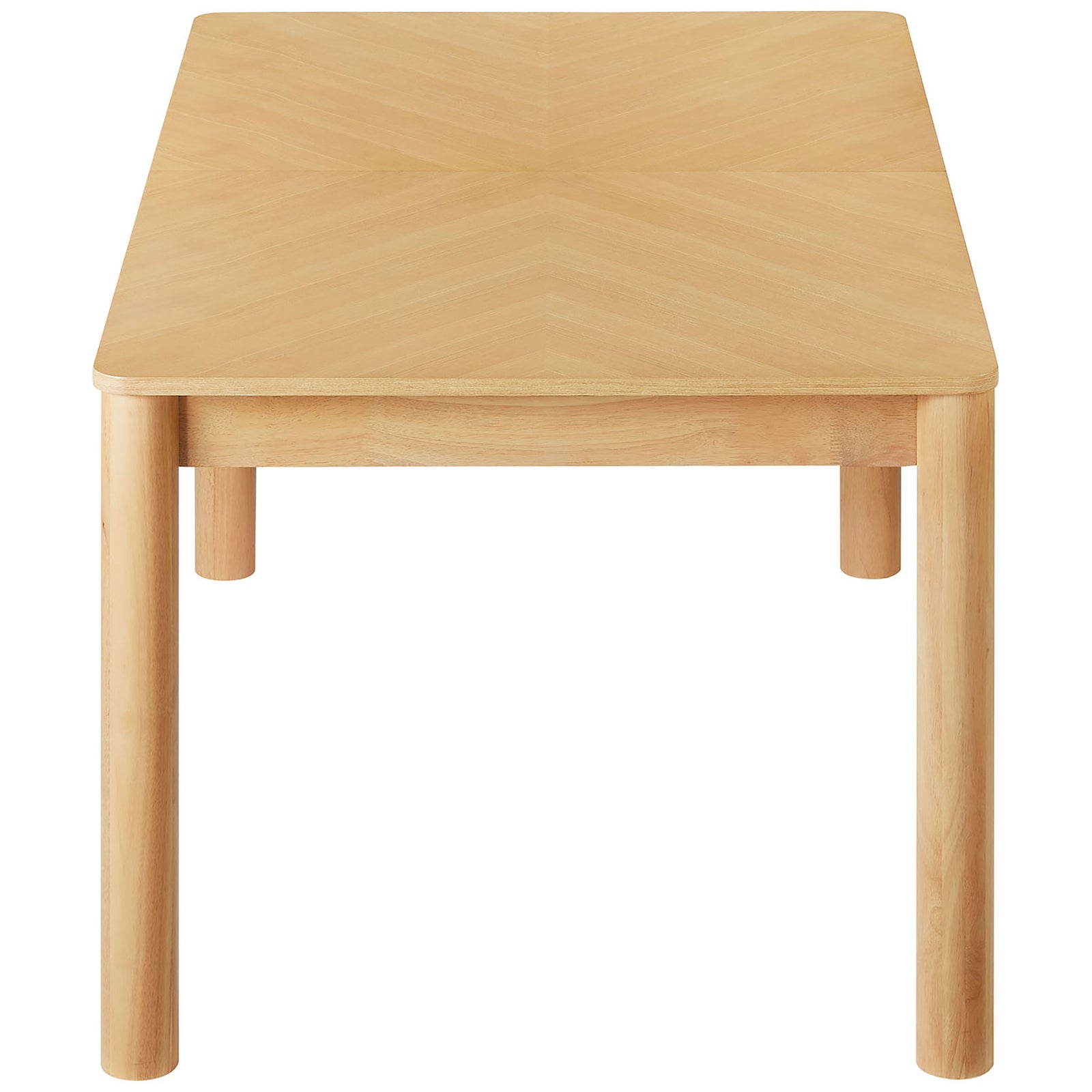 Alba extendable table highlights its sturdy apron, rounded legs, and generous legroom for guests. || EEI-7464-OAK || side_studio