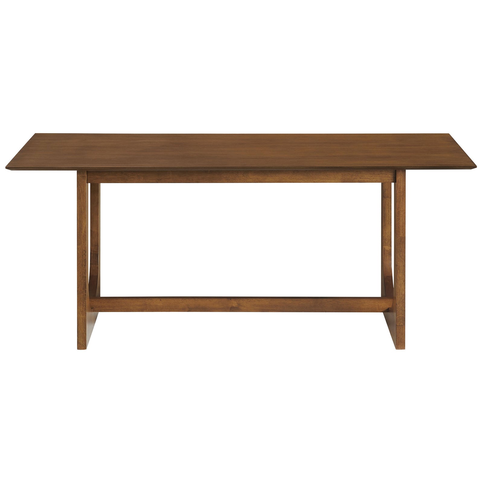 Walnut Ashcroft dining table with architectural U-shaped base and generous rectangular top for everyday meals || EEI-7466-WAL || front_studio