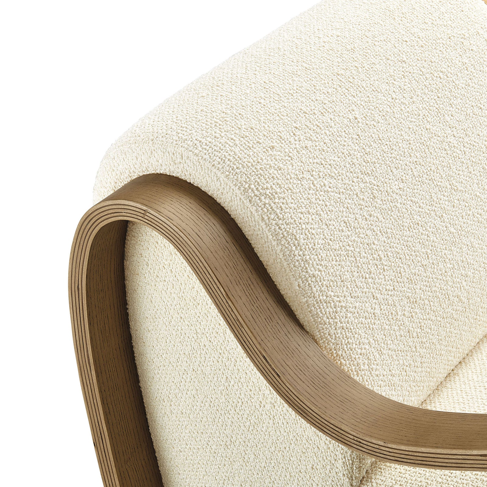 Textured lattice boucle meets layered bentwood grain in a refined finish || EEI-7490-CRE || detail_studio