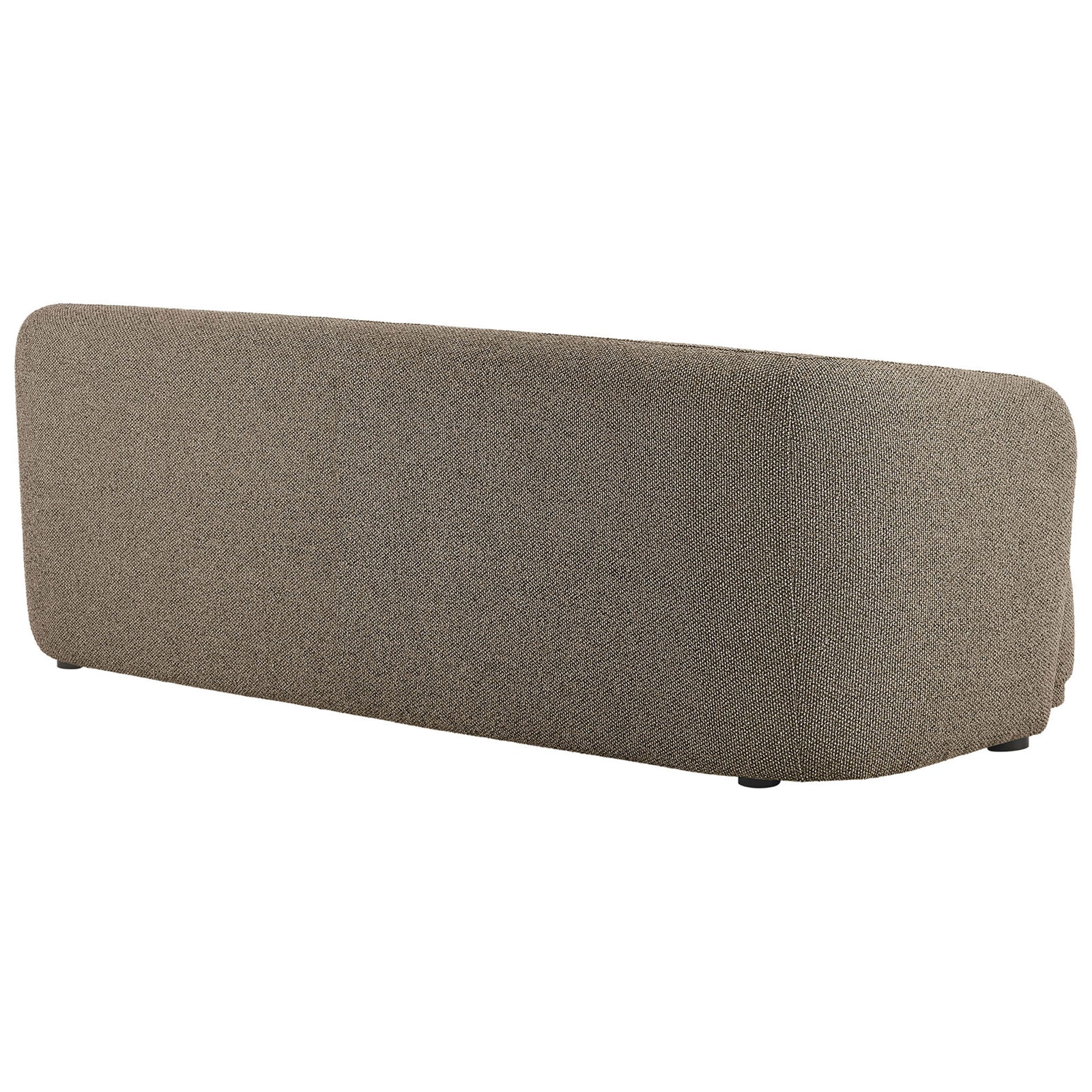 Earth boucle sofa with fully upholstered rounded back for a clean minimalist profile from every side || EEI-7501-ETH || back_studio