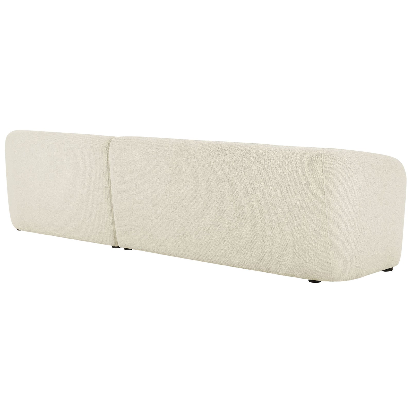 Fully upholstered back of the Monica right chaise sectional keeps spaces looking clean from every side. || EEI-7503-CRE || back_angle_studio