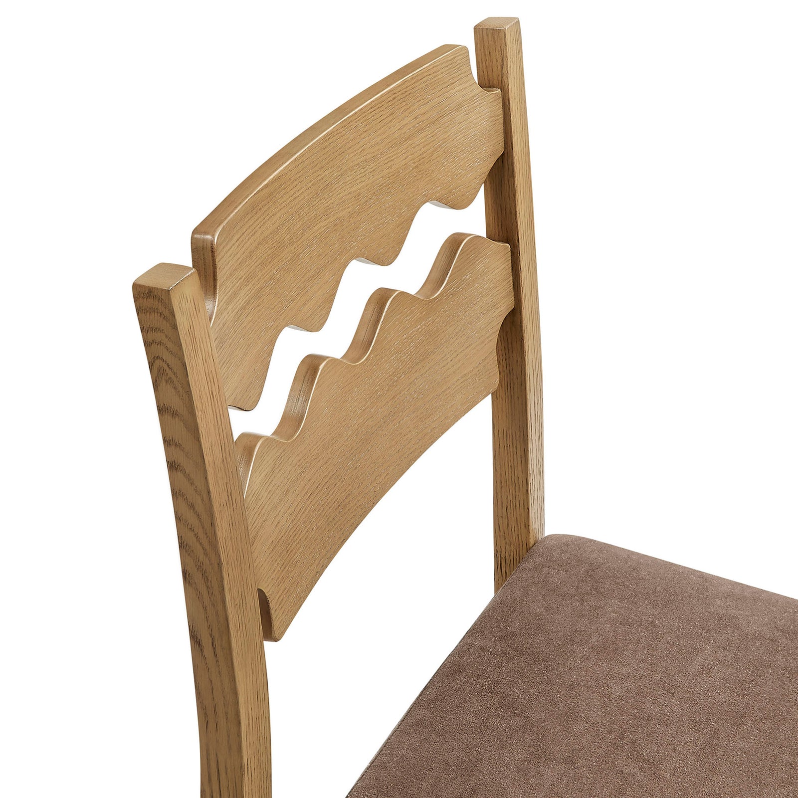Solid oak backrest with artisan wavy profile and a smooth, durable finish || EEI-7518-WOA-COA || detail_studio