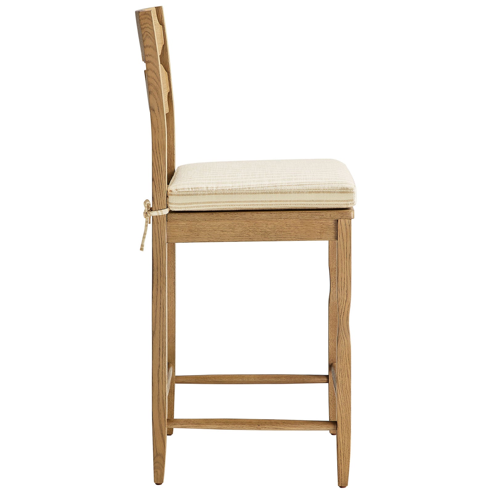 Contoured back, tie-on cushion, and sturdy stretcher base deliver comfort and stability. || EEI-7518-WOA-OAS || side_studio