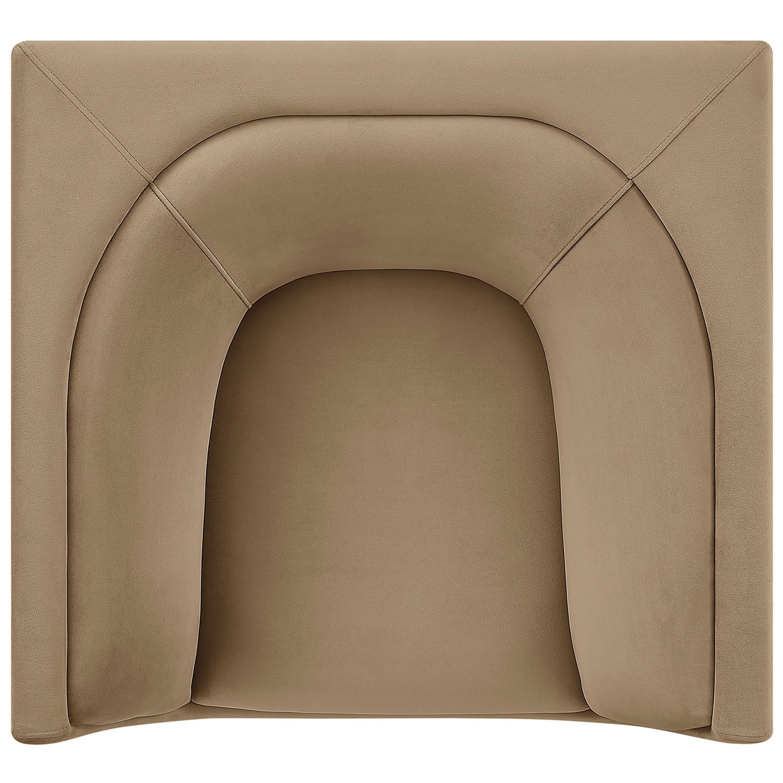 Nestled barrel seat cradles you within a squared frame for lounge-worthy comfort. || EEI-7566-TAU || top_studio