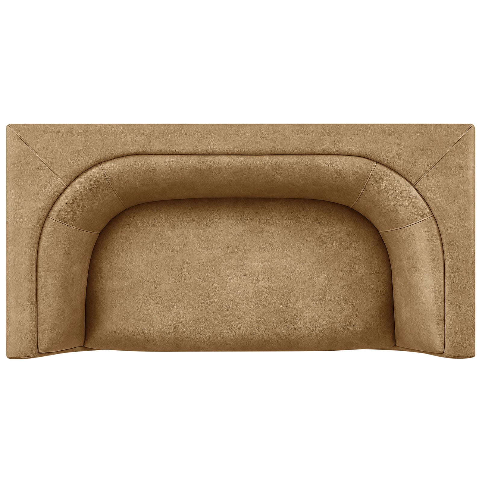 Curved back loveseat with wraparound seat cradle and continuous cushioned interior. || EEI-7568-TST || top_studio