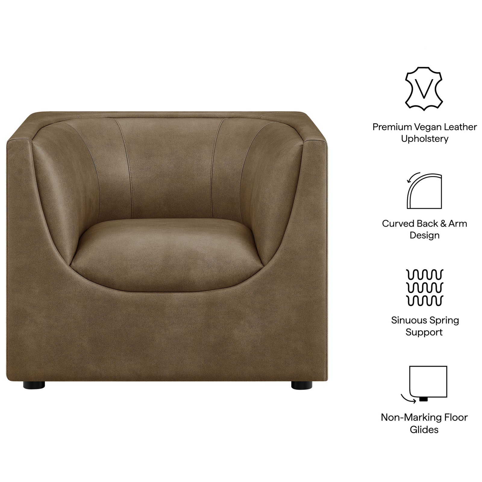 Premium vegan leather, curved back design, and non-marking glides combine style and everyday ease. || EEI-7569-MUS || callout_studio