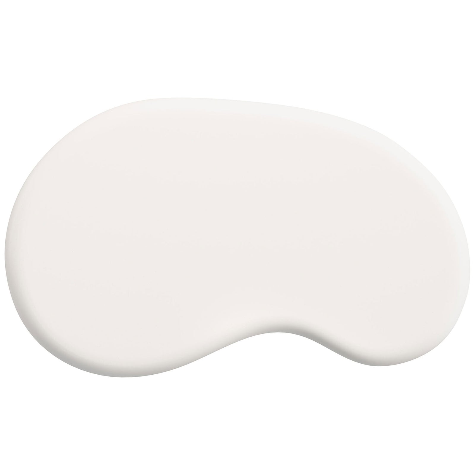 Kidney-shaped white concrete tabletop showcases its smooth surface and softly rounded organic outline || EEI-7571-WHI || top_studio
