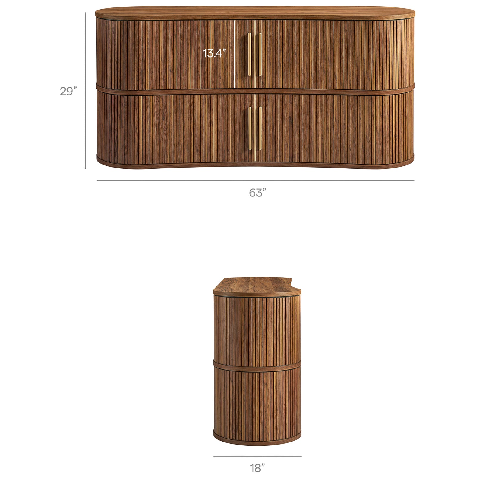Dimension diagram shows the sideboard's overall width, depth, and height for accurate space planning || EEI-7583-WAL || dimension_studio