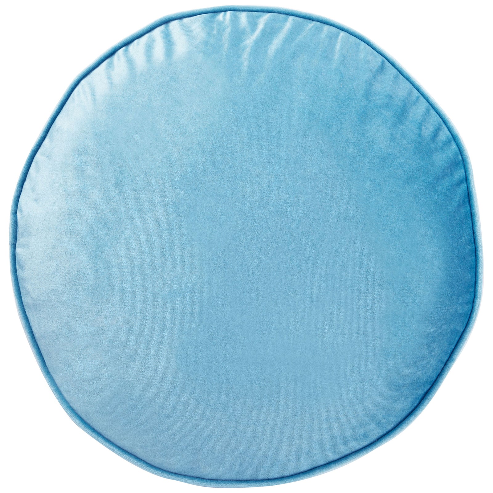 Round sky blue floor pillow adds a bright pop of color and plush comfort || FLP1013B || front_studio