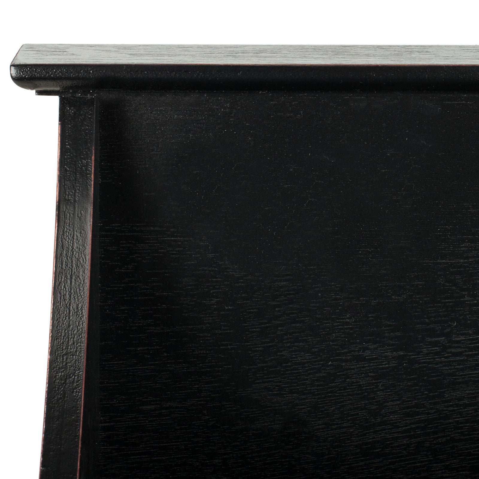 Subtle wood grain and a projecting top ledge give the black finish extra depth. || HAC5702A || detail_studio