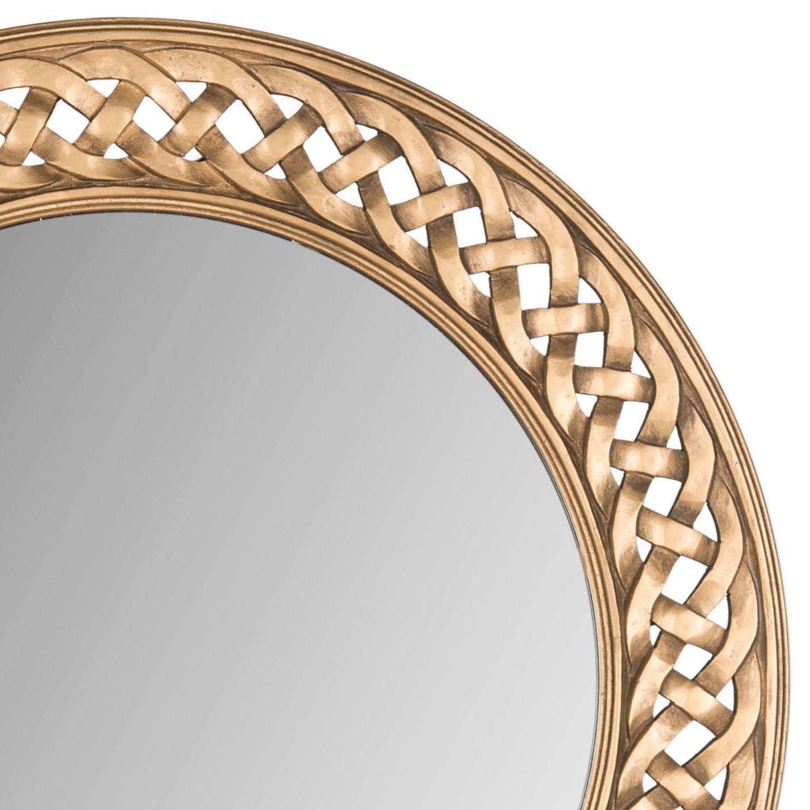 Interwoven gold bands create a richly textured border around the mirror || MIR5005C || detail_studio
