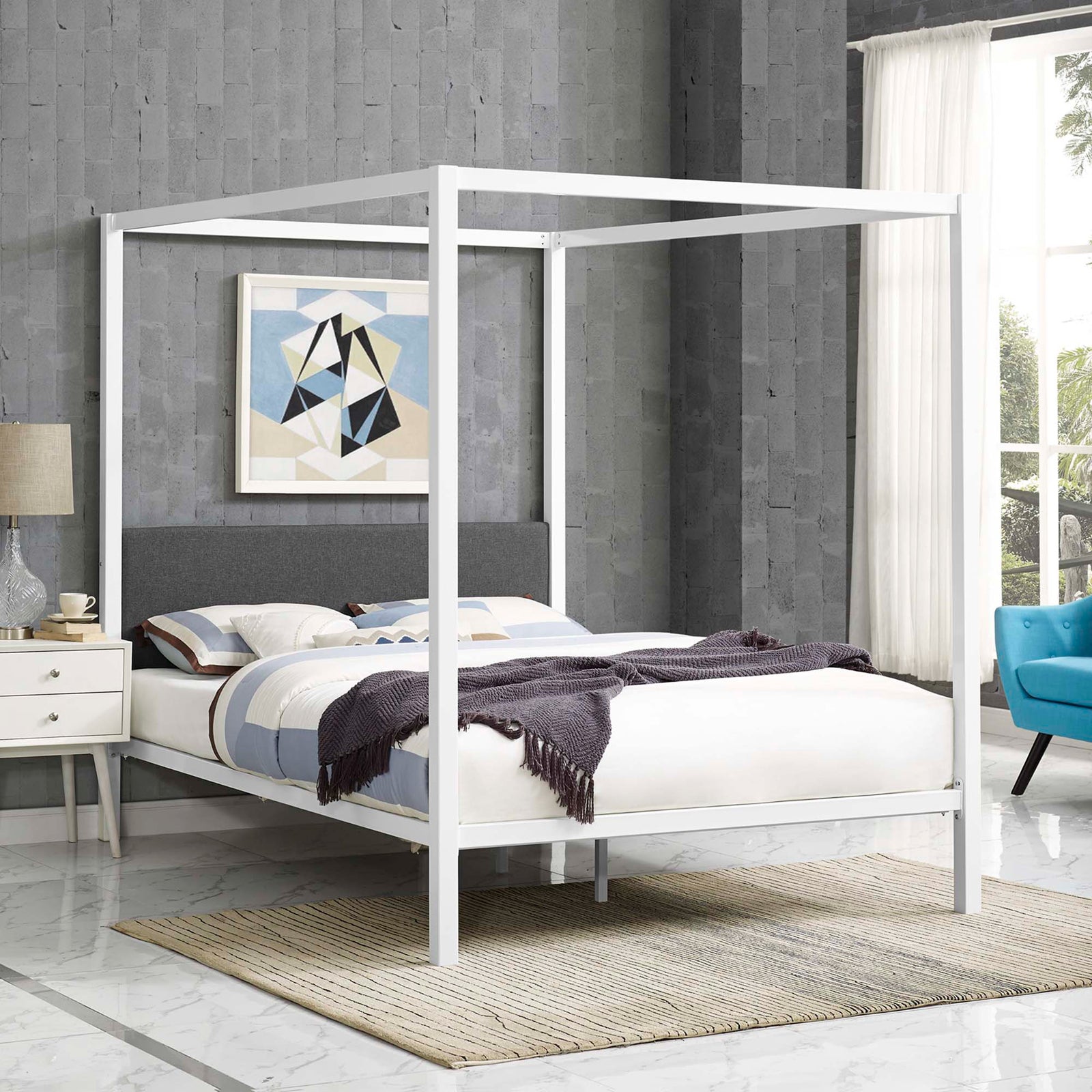 Richard Bed Frame White/Gray