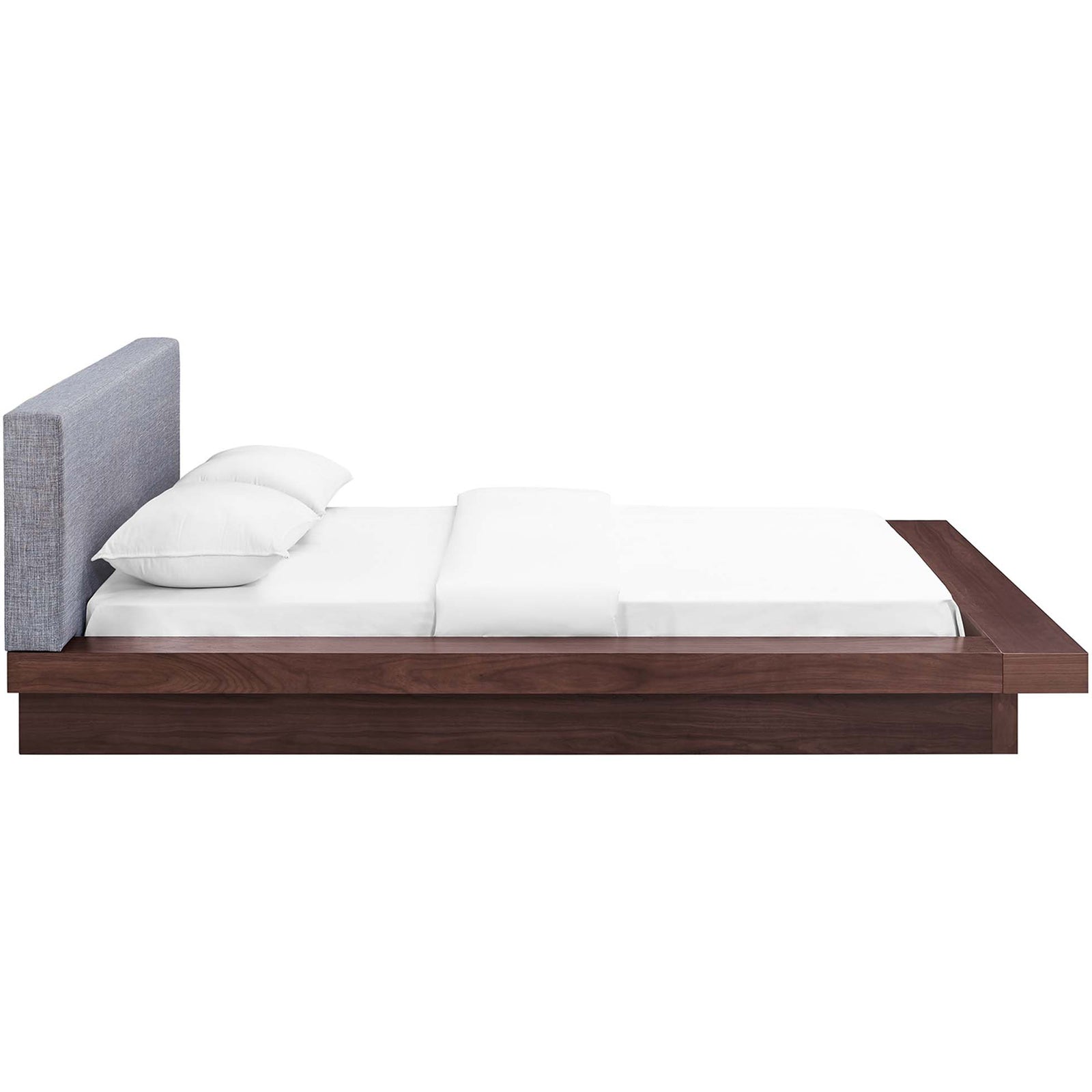 Freyja Fabric Platform Bed Walnut/Gray