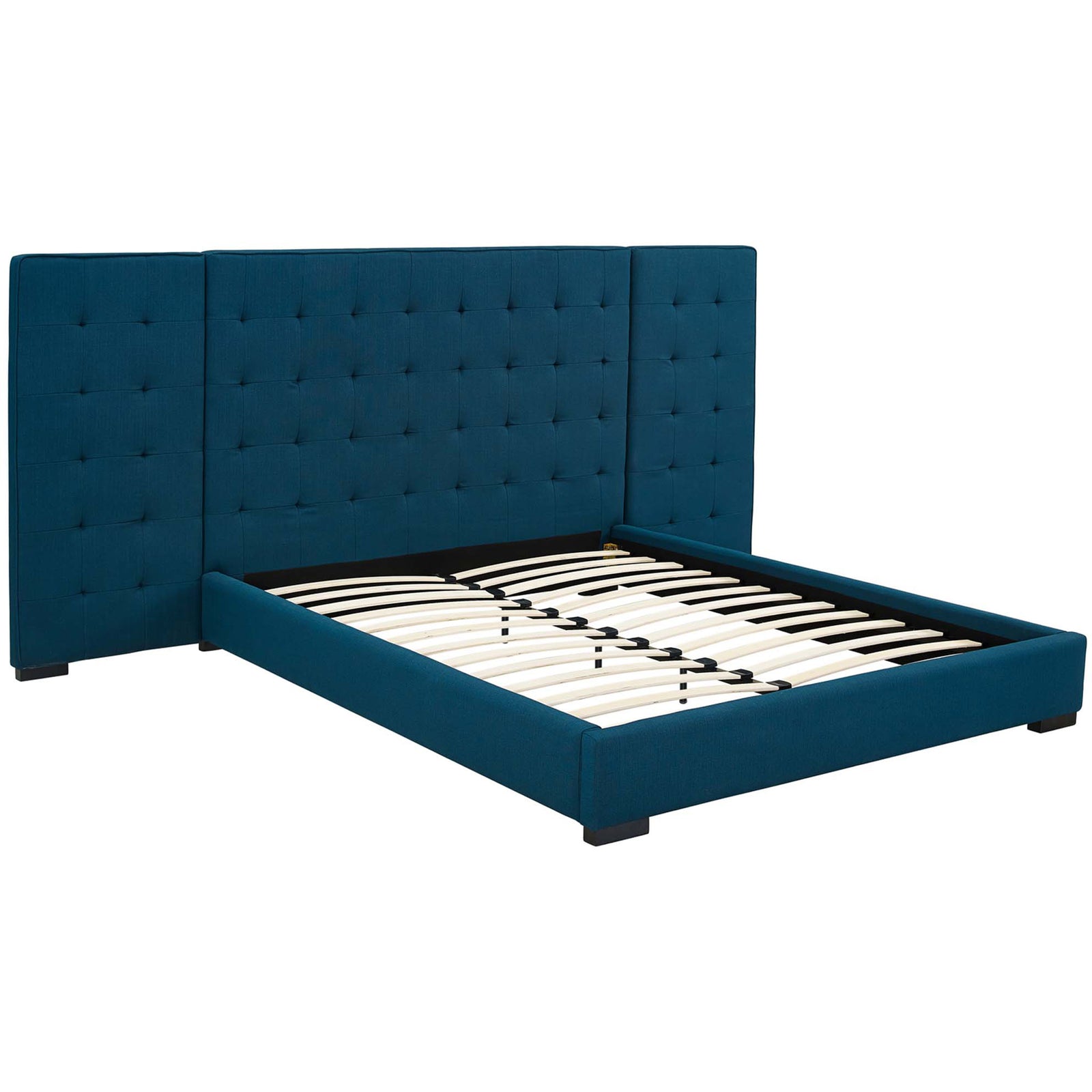 Patrick Upholstered Fabric Platform Bed Azure