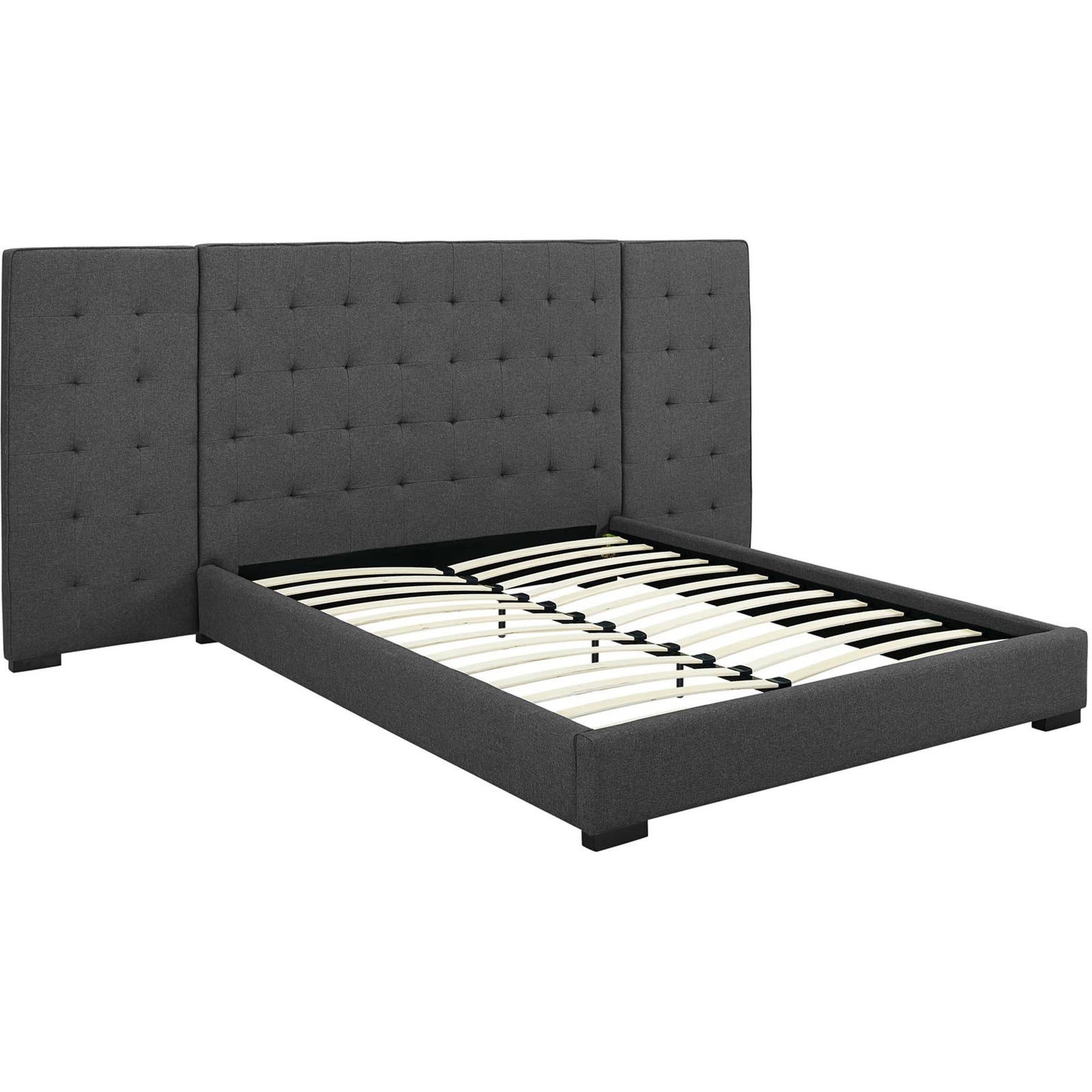 Patrick Upholstered Fabric Platform Bed Gray