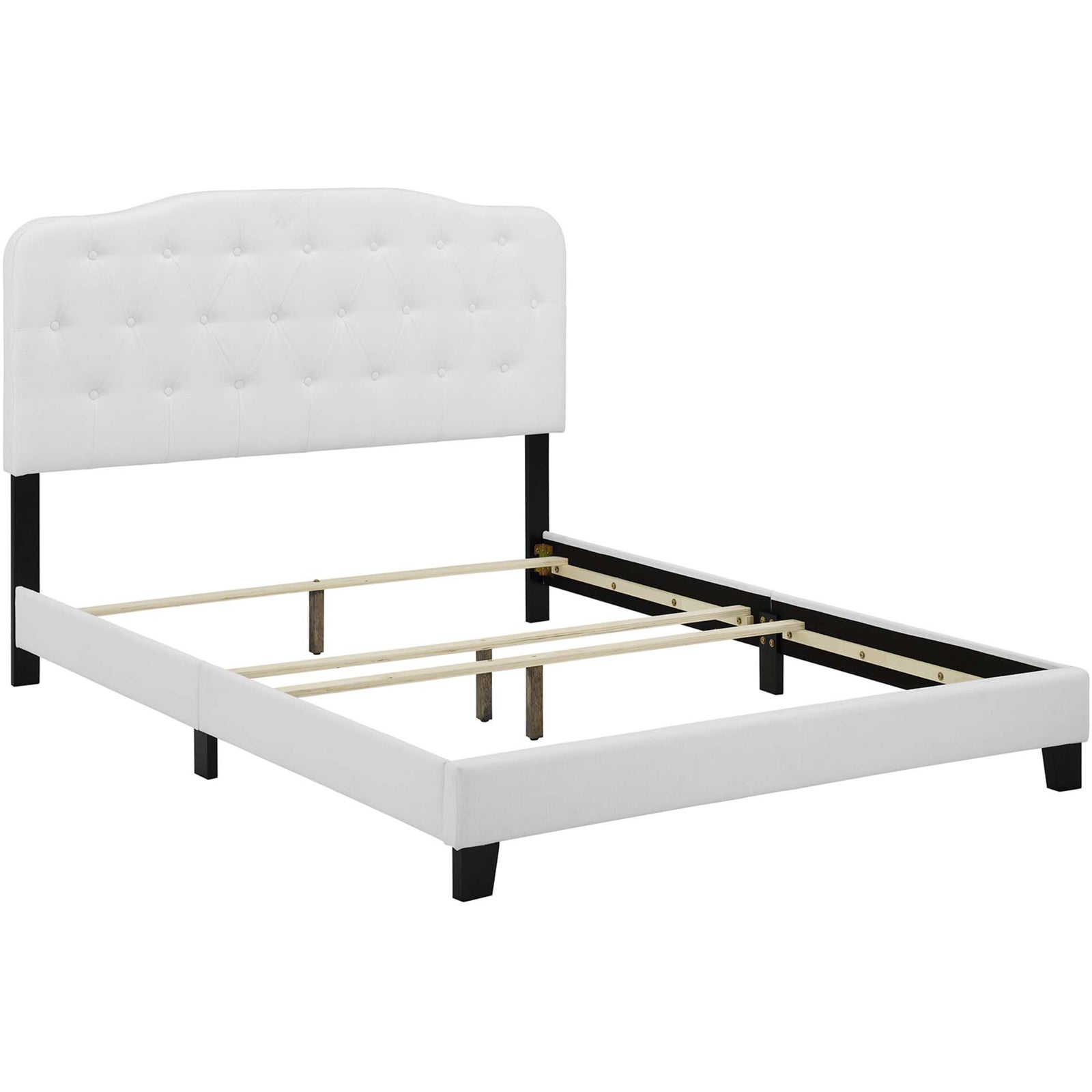 Amelie Upholstered Fabric Bed White