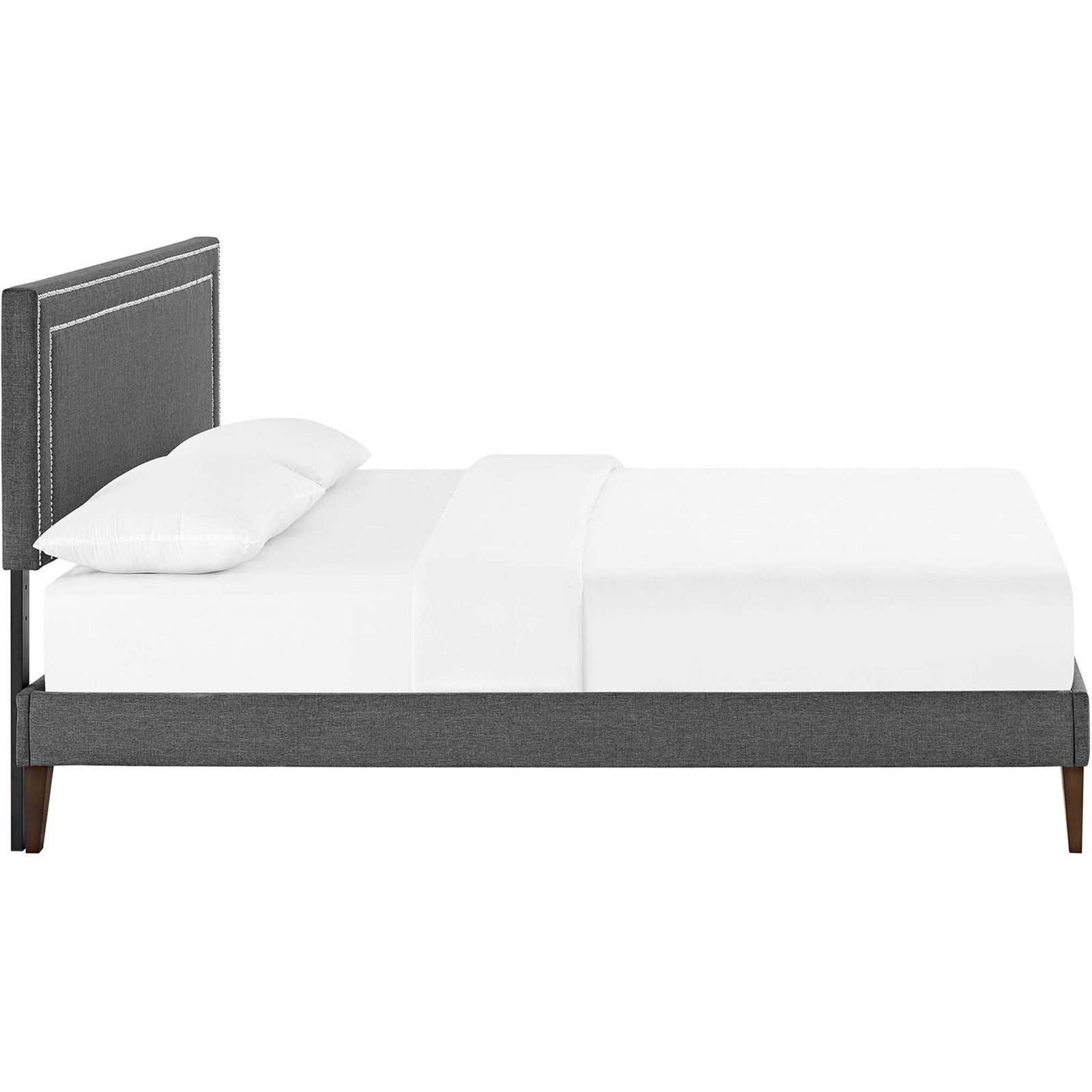 Volga Fabric Platform Bed Gray