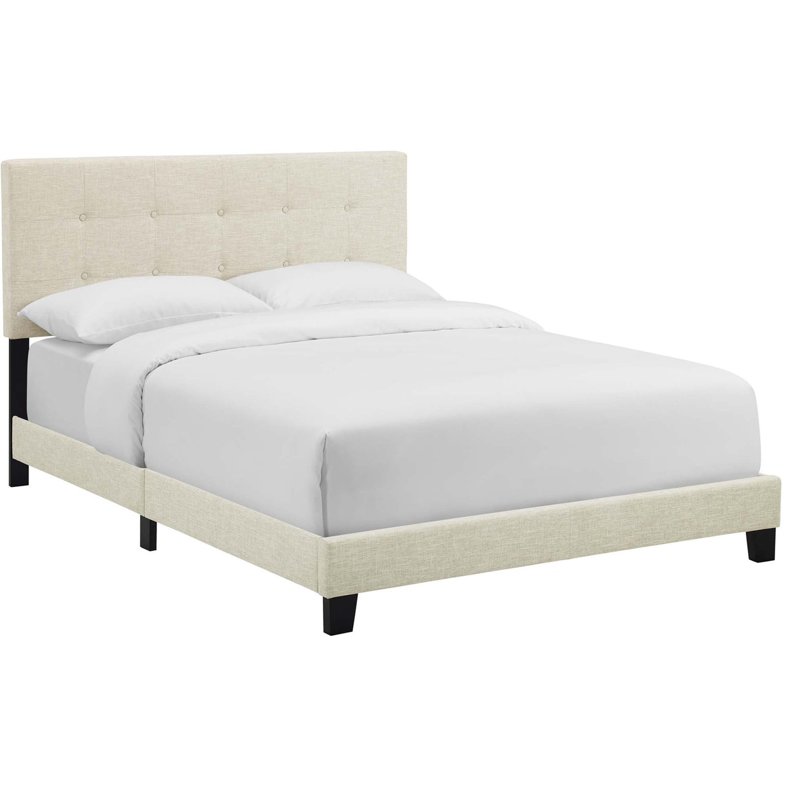 Adriane Upholstered Fabric Bed Beige