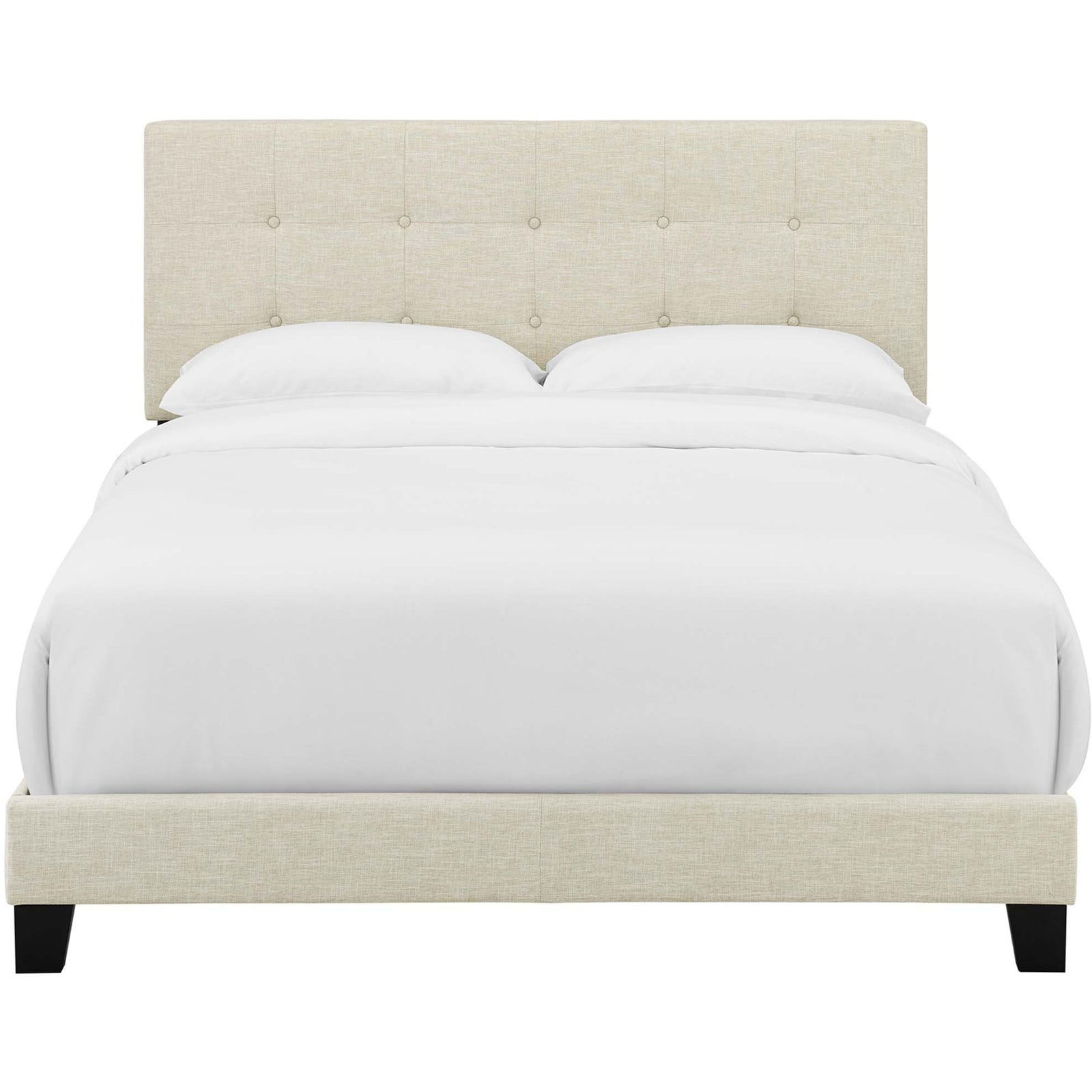 Adriane Upholstered Fabric Bed Beige
