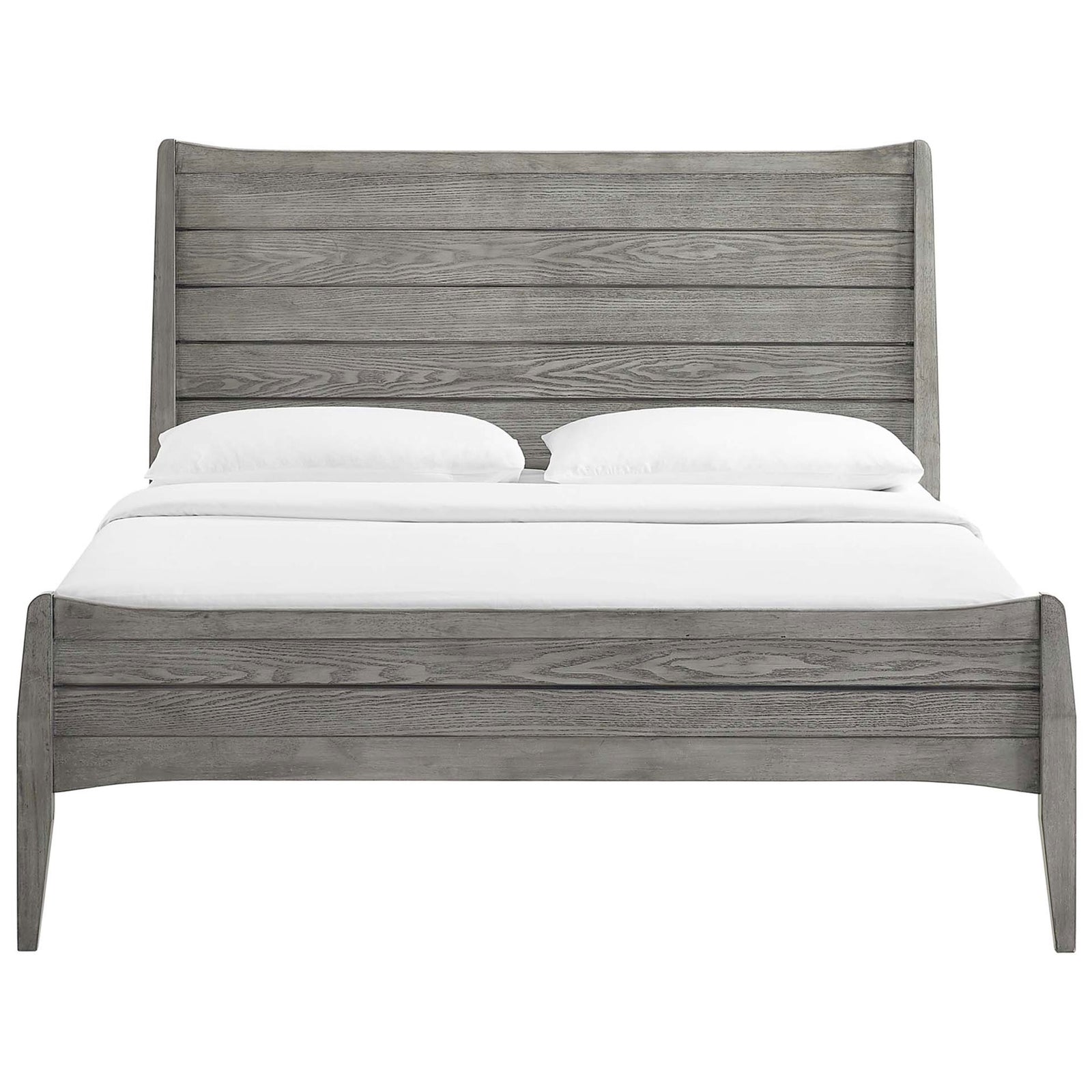 Elegant slatted headboard and gently curved edges bring relaxed style to your bedroom || MOD-6238-GRY || front_studio