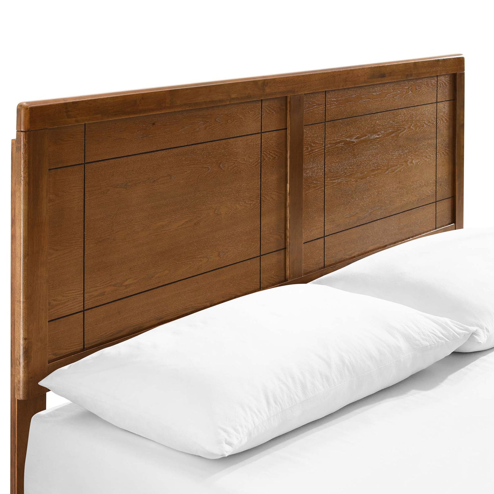 Walnut window pane headboard with rich grain and crisp panel lines || MOD-6381-WAL || detail_studio